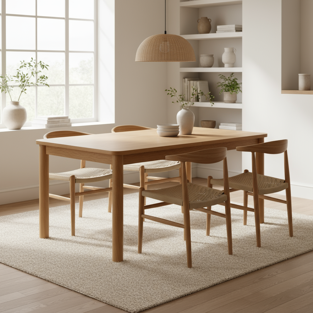 ARAMSA | שולחן אוכל מלבני 180/95 ס"מ, נפתח ל-280 ס"מ עד 12 סועדים