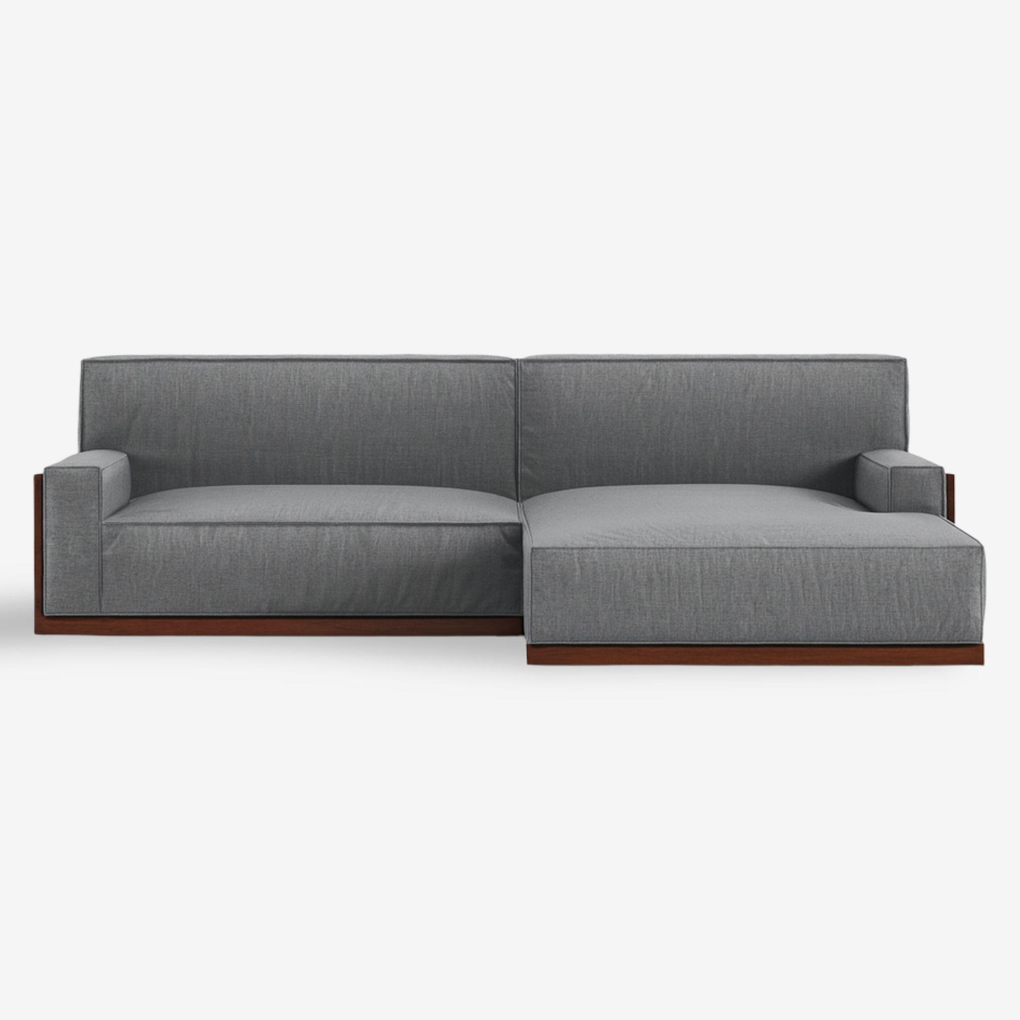 JOBO | ספת שזלונג מעוצבת בבד אריג משולבת עץ מלא