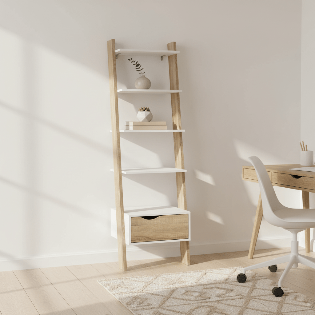 JOROYA | יחידת מדפים ממלמין, עם מגירה ומדפים פתוחים