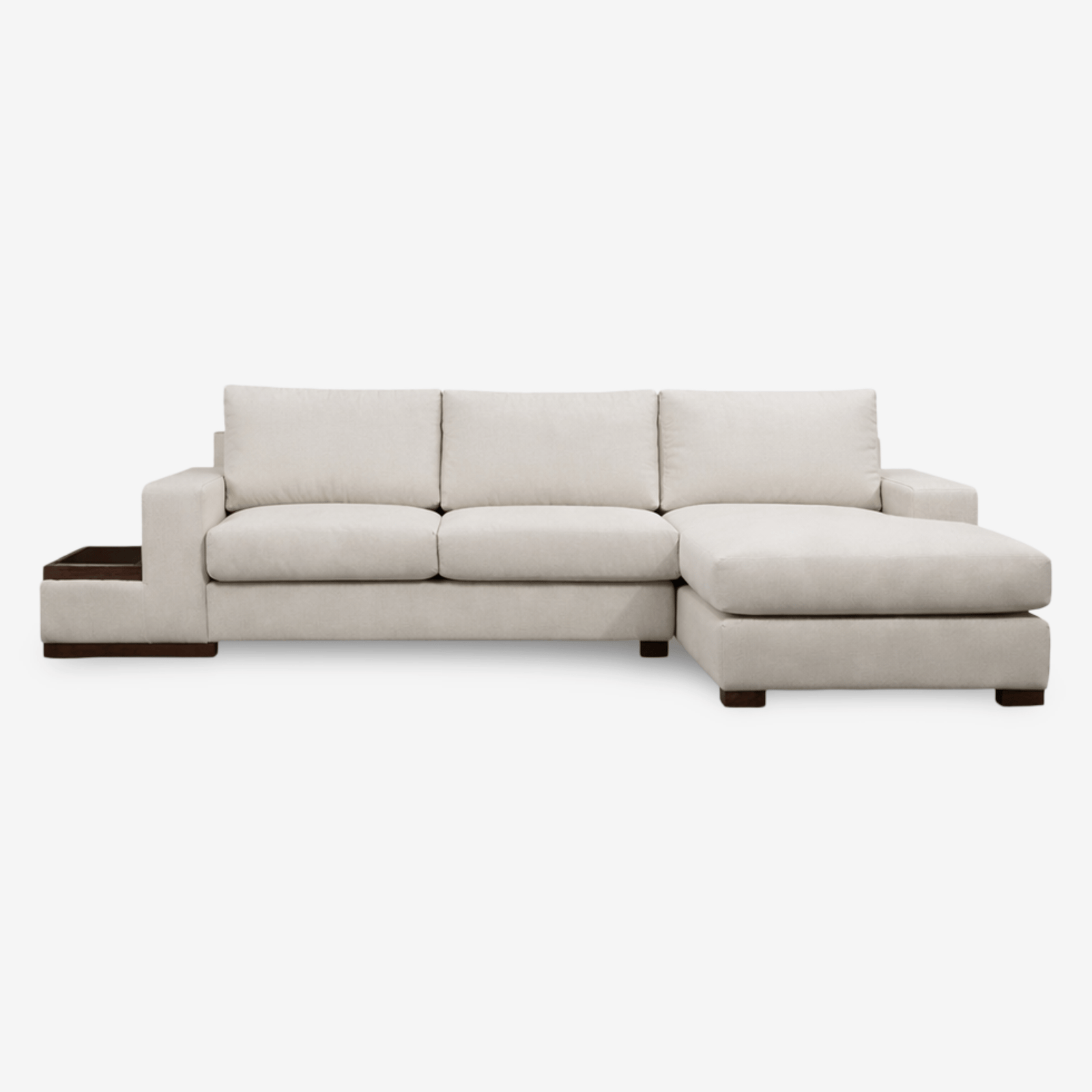 QUINCE | ספת שזלונג נורדית בשילוב מגש עץ בגוון אגוז