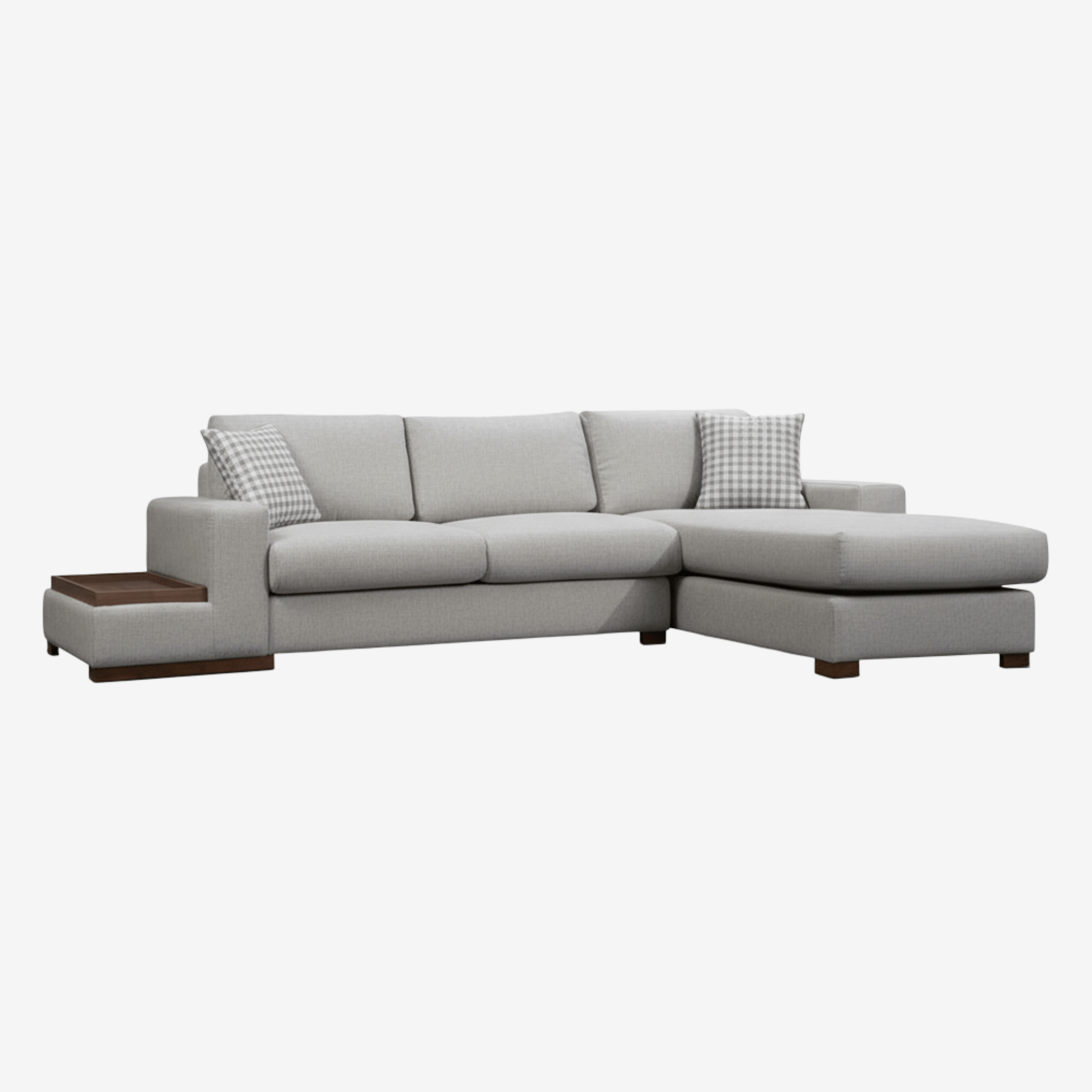 QUINCE | ספת שזלונג נורדית בשילוב מגש עץ בגוון אגוז