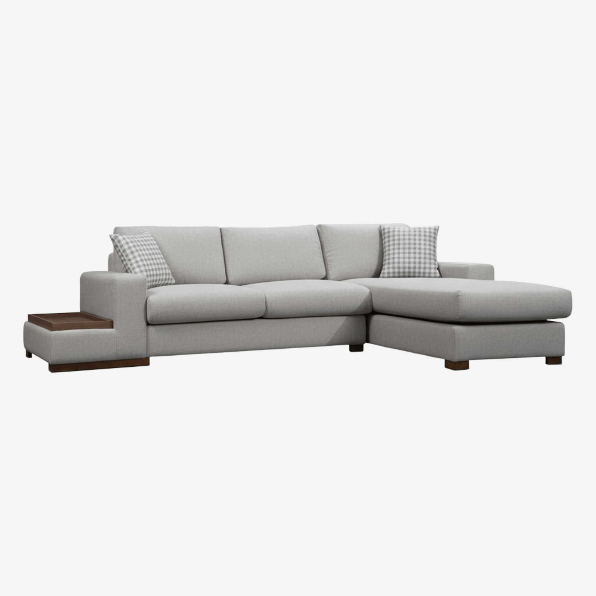 QUINCE | ספת שזלונג נורדית בשילוב מגש עץ בגוון אגוז