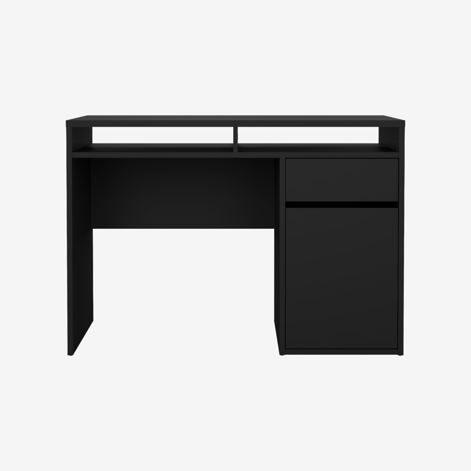 TYRI | שולחן עבודה מעץ עם מגירה ומדפים פתוחים וסגורים, 110 ס"מ