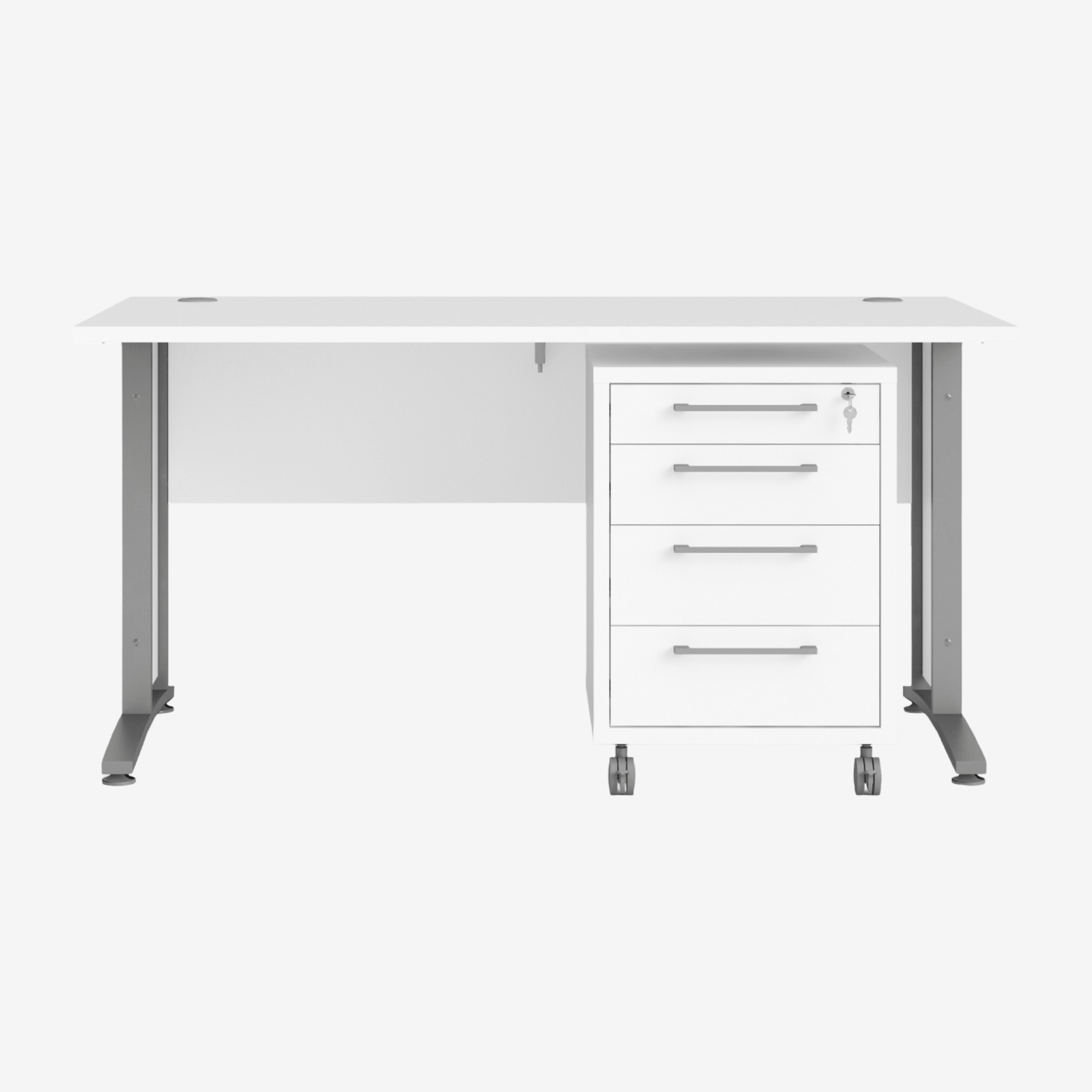 MILANI | שולחן עבודה ושידת מגירות ממלמין ומתכת, 150 ס"מ