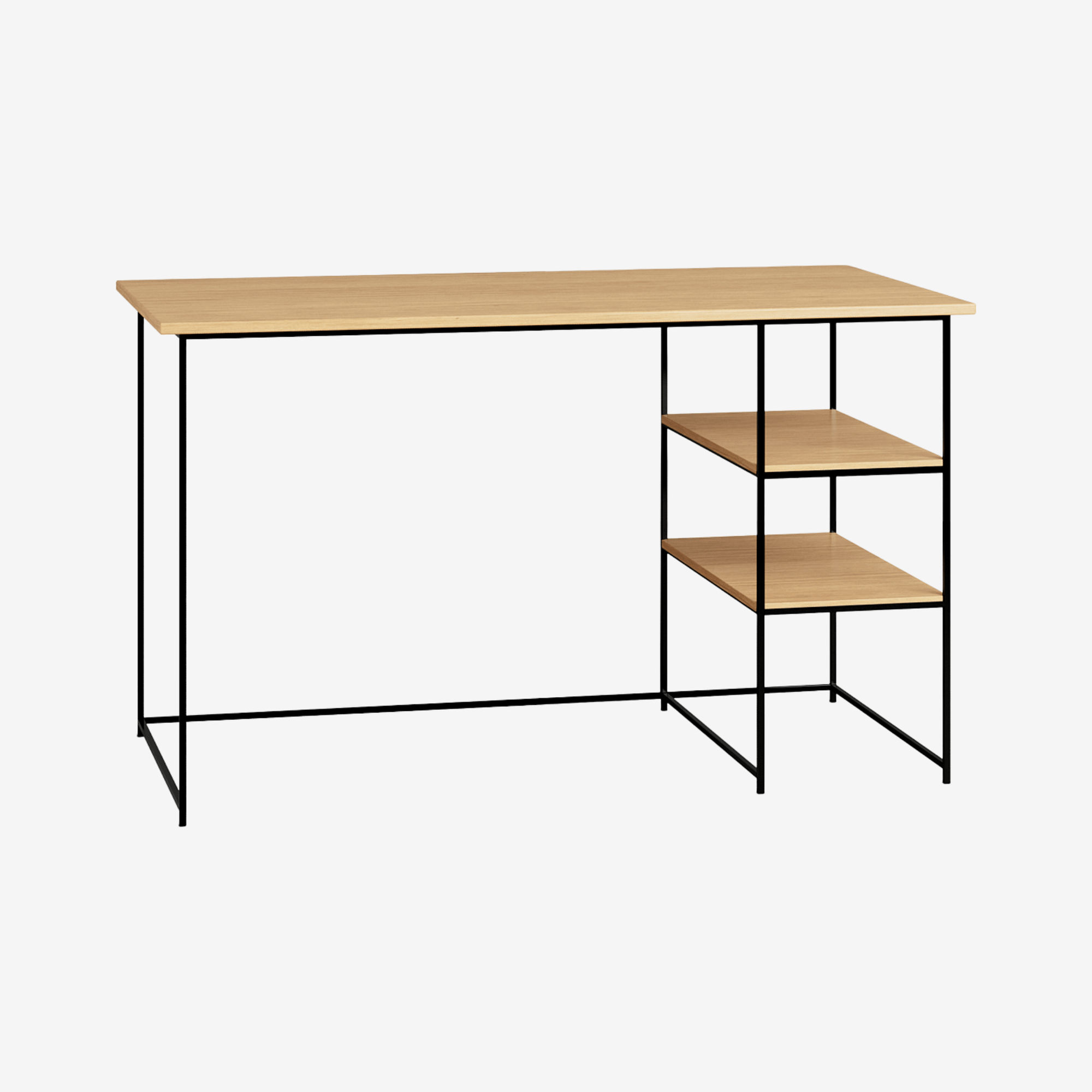SANDOK | שולחן עבודה מעץ ומתכת עם מדפים פתוחים, 120 ס"מ - KUALA