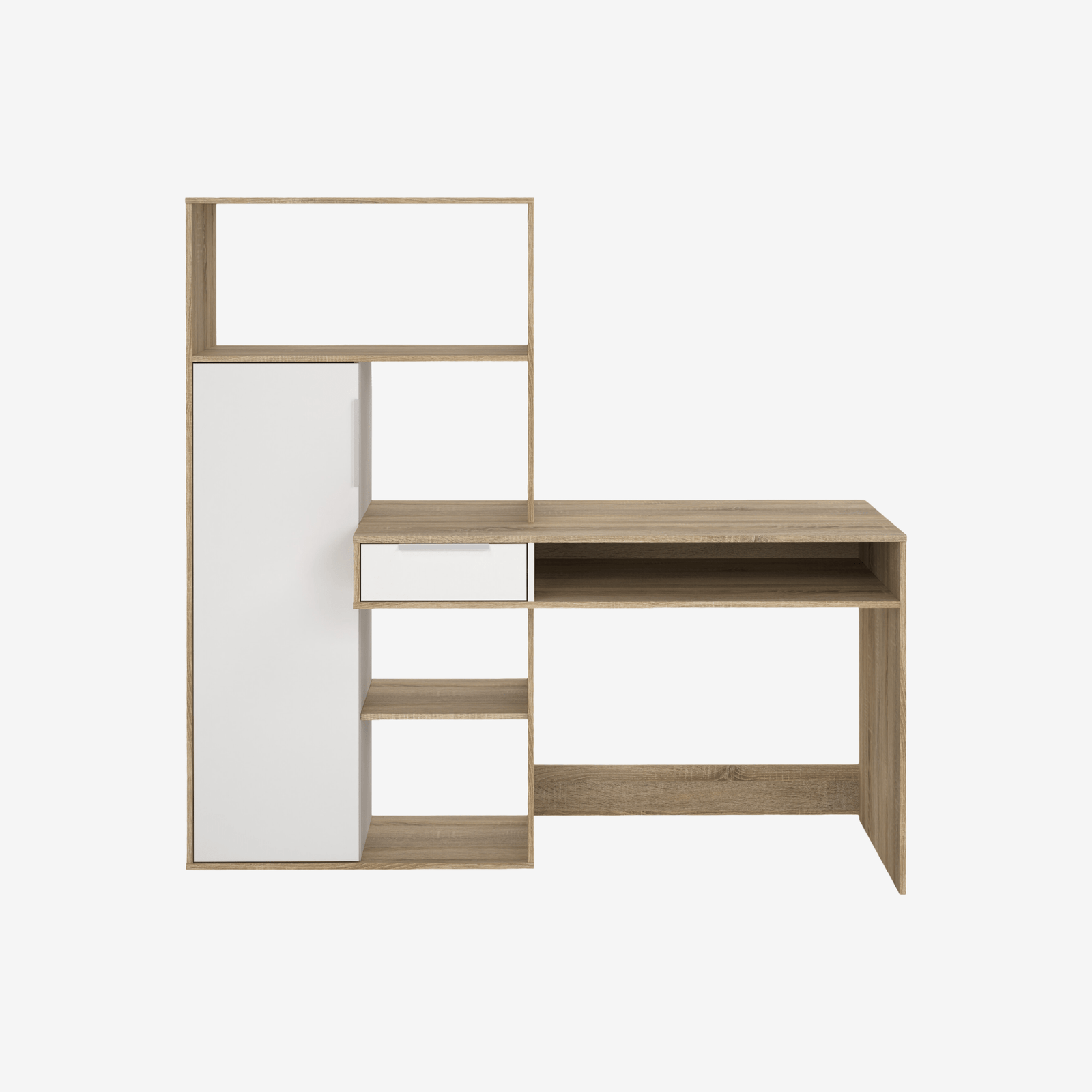 SUYIRE | שולחן עבודה מעץ עם מגירה ומדפים פתוחים וסגורים, 163 ס"מ