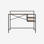 FONJO | שולחן עבודה ממלמין ומתכת עם מדפים פתוחים, 110 ס"מ