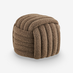 NALF | הדום מעוצב מרופד בבד דמוי צמר בגוון חום - KUALA