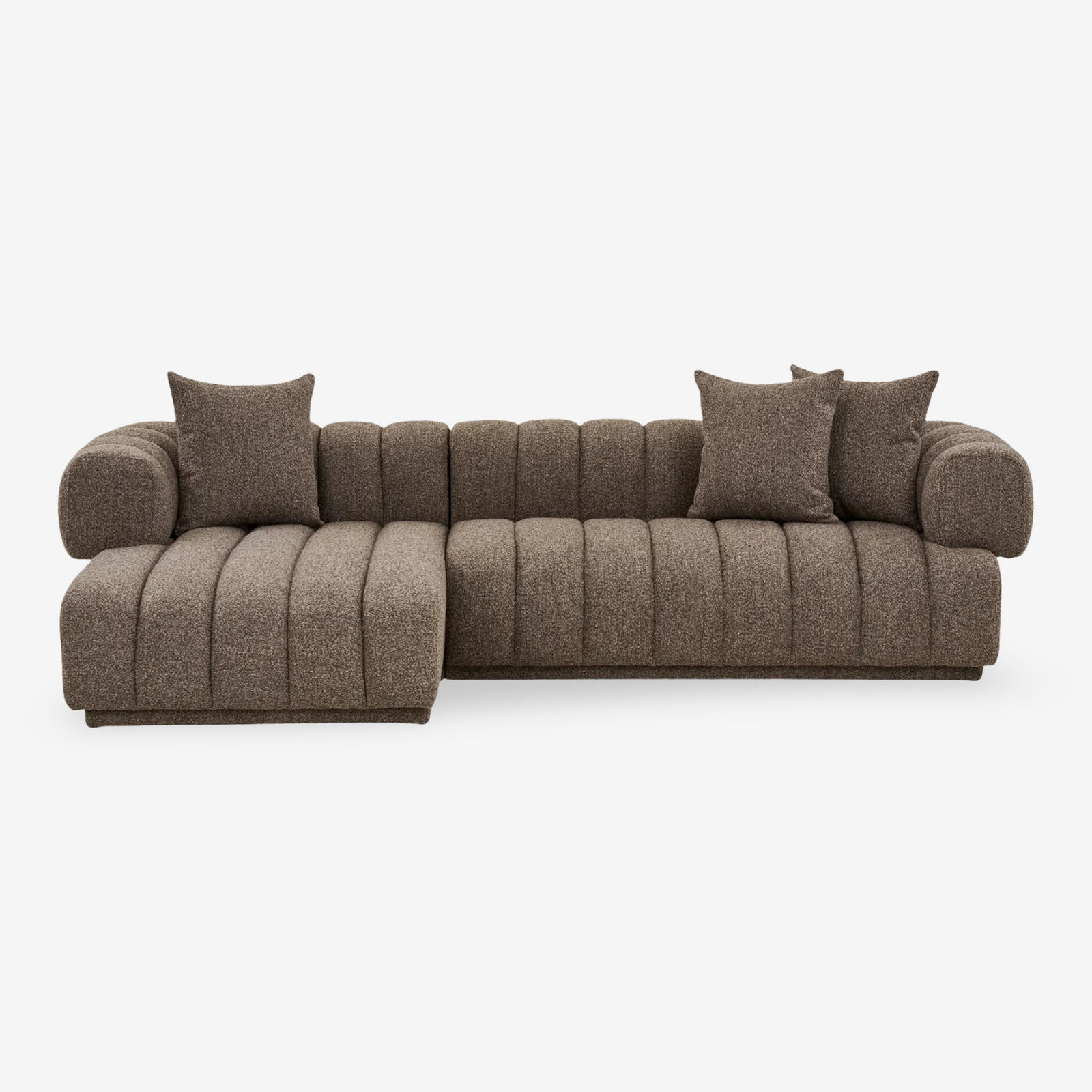 STENULF | ספת שזלונג מרופדת בבד דמוי צמר, 293 ס"מ