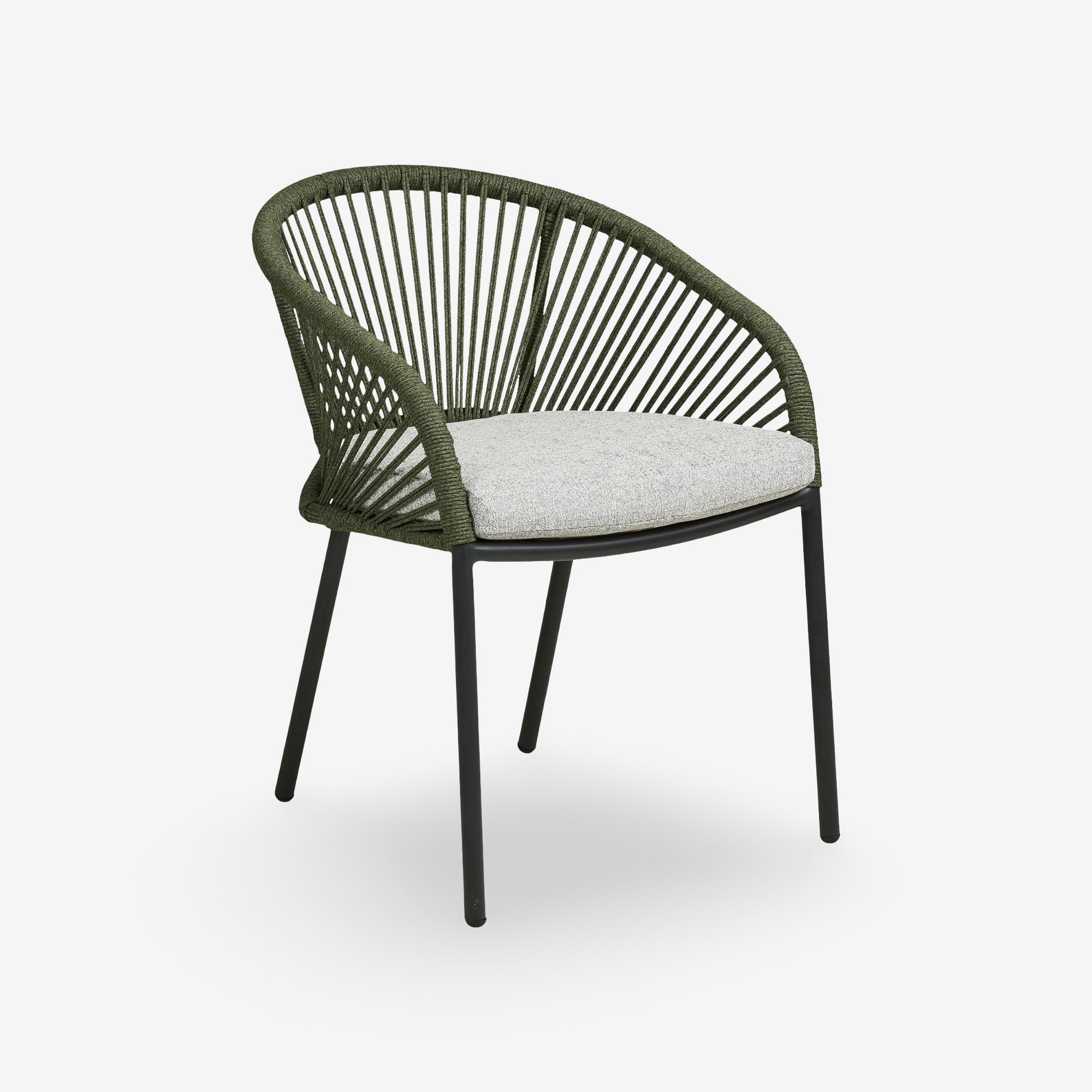 MOLAK | כיסא אוכל מאלומיניום וחבלים עם כרית ישיבה - KUALA