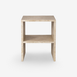 ALFBERG | שולחן צד ריבועי מטרוורטין, 35/35 ס"מ