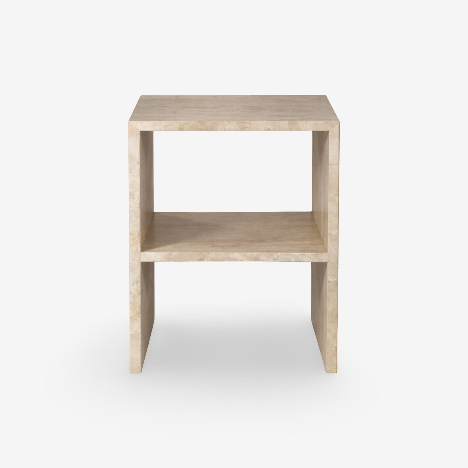 ALFBERG | שולחן צד ריבועי מטרוורטין, 35/35 ס"מ