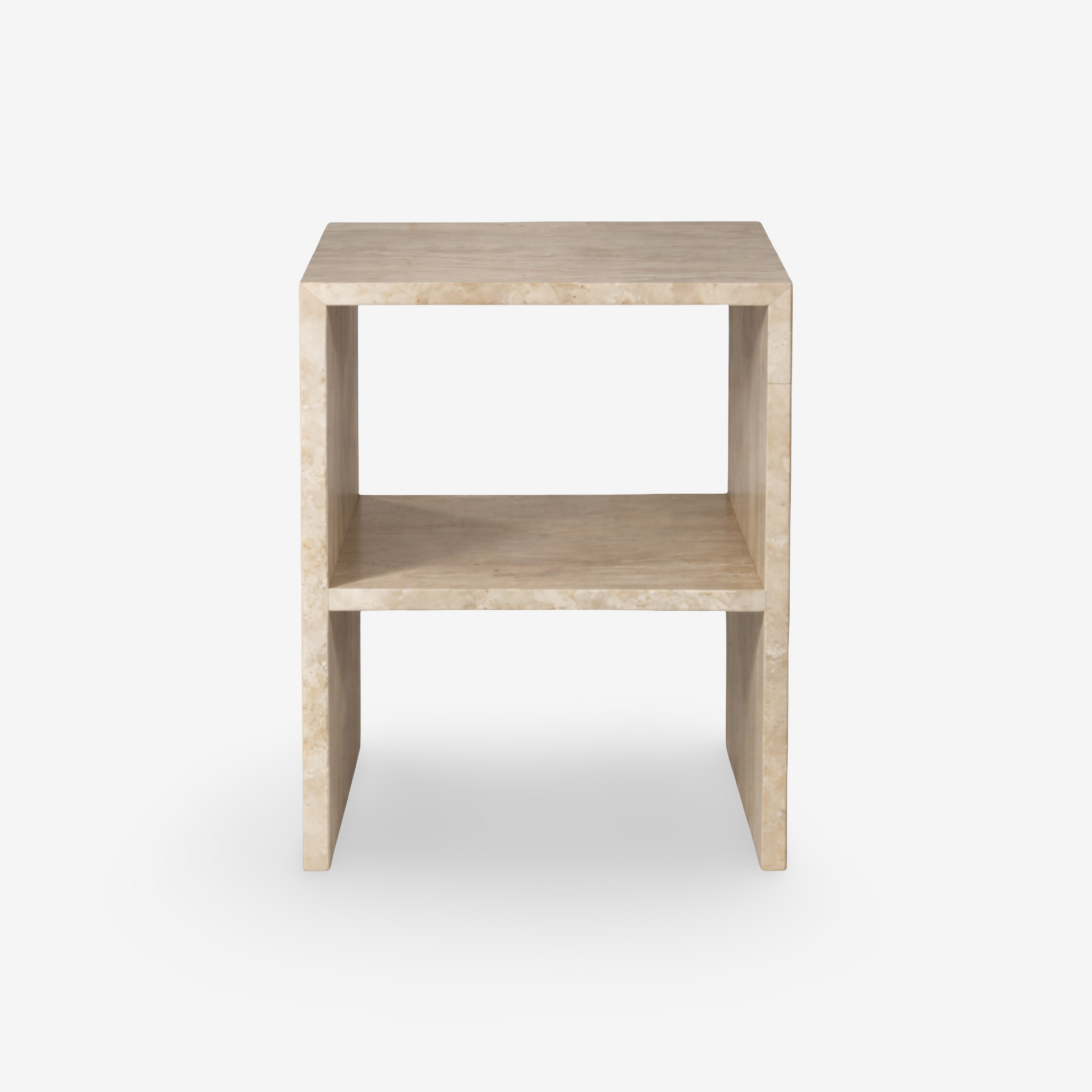 ALFBERG | שולחן צד ריבועי מטרוורטין, 35/35 ס"מ