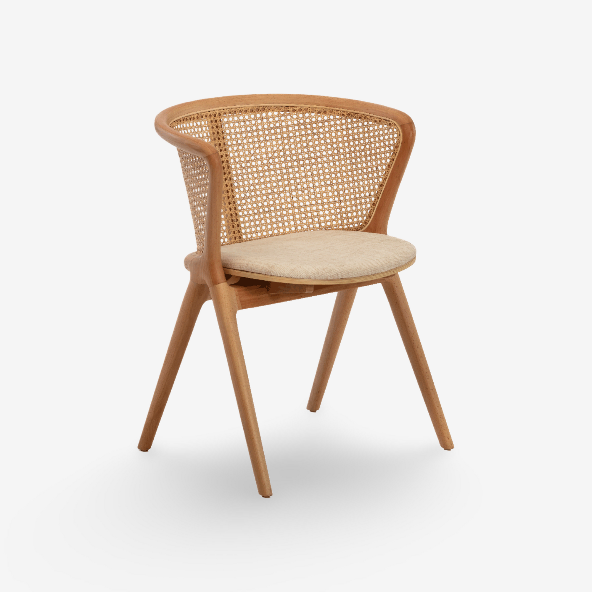 DUSKU | כיסא עץ בשילוב בד אריג וראטן - KUALA