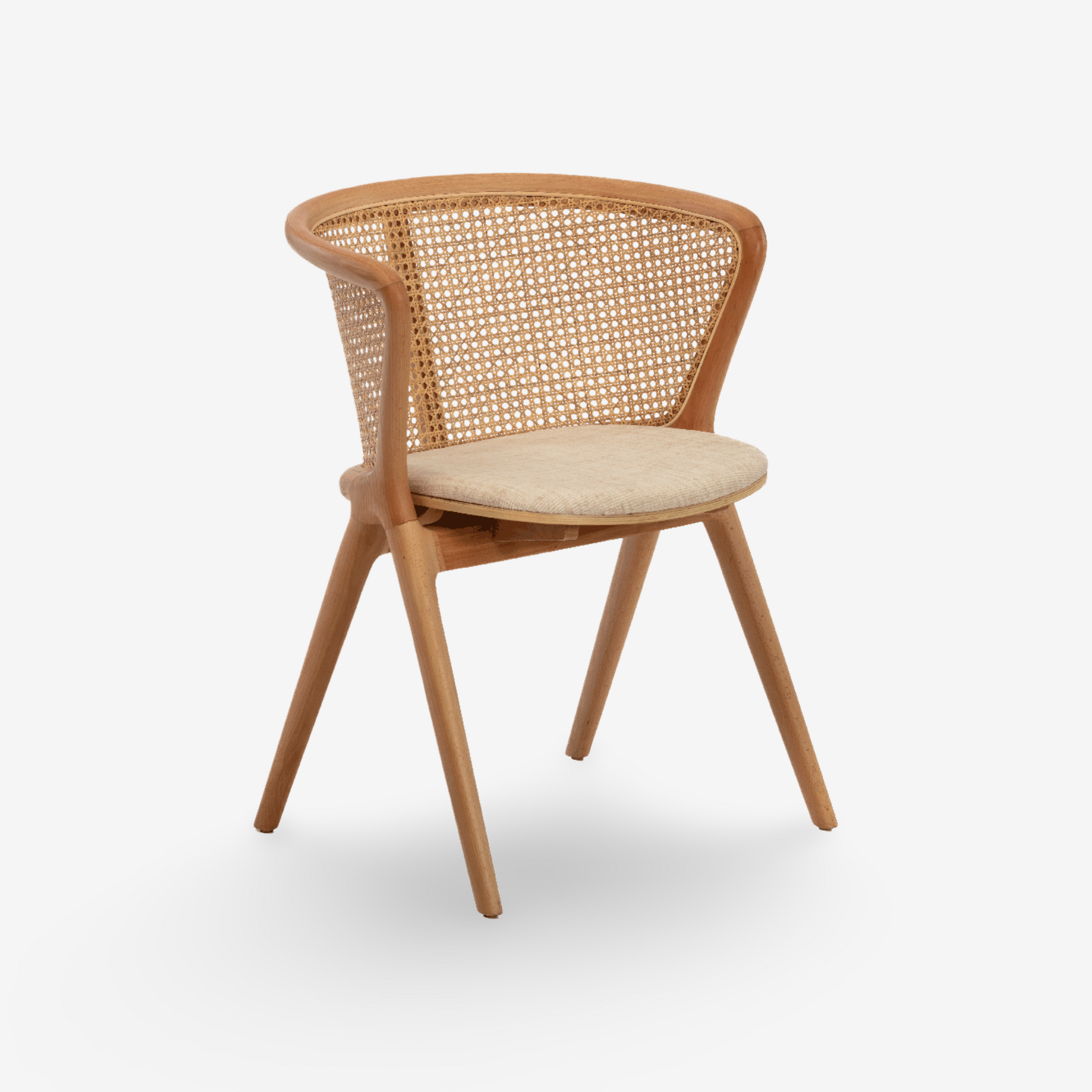 DUSKU | כיסא עץ בשילוב בד אריג וראטן - KUALA