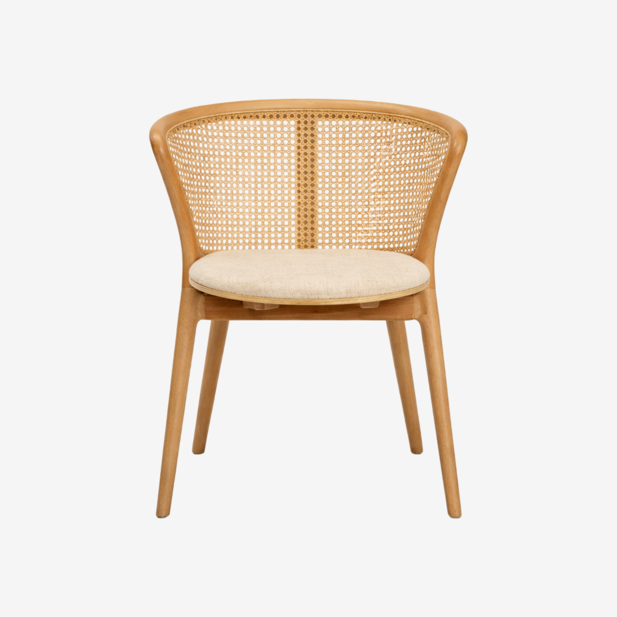 DUSKU | כיסא עץ בשילוב בד אריג וראטן - KUALA