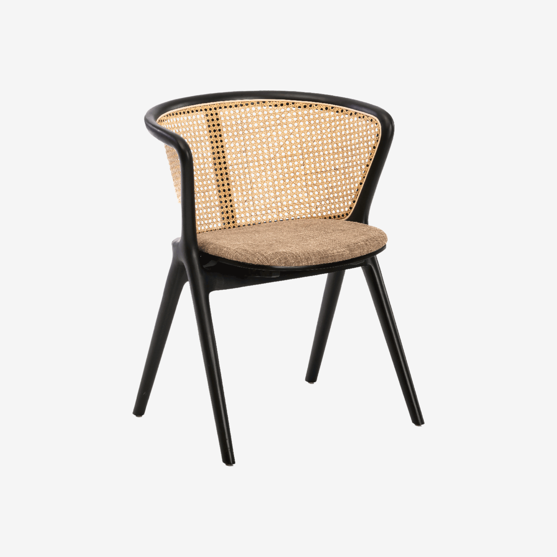 DUSKU | כיסא עץ בשילוב בד אריג וראטן - KUALA
