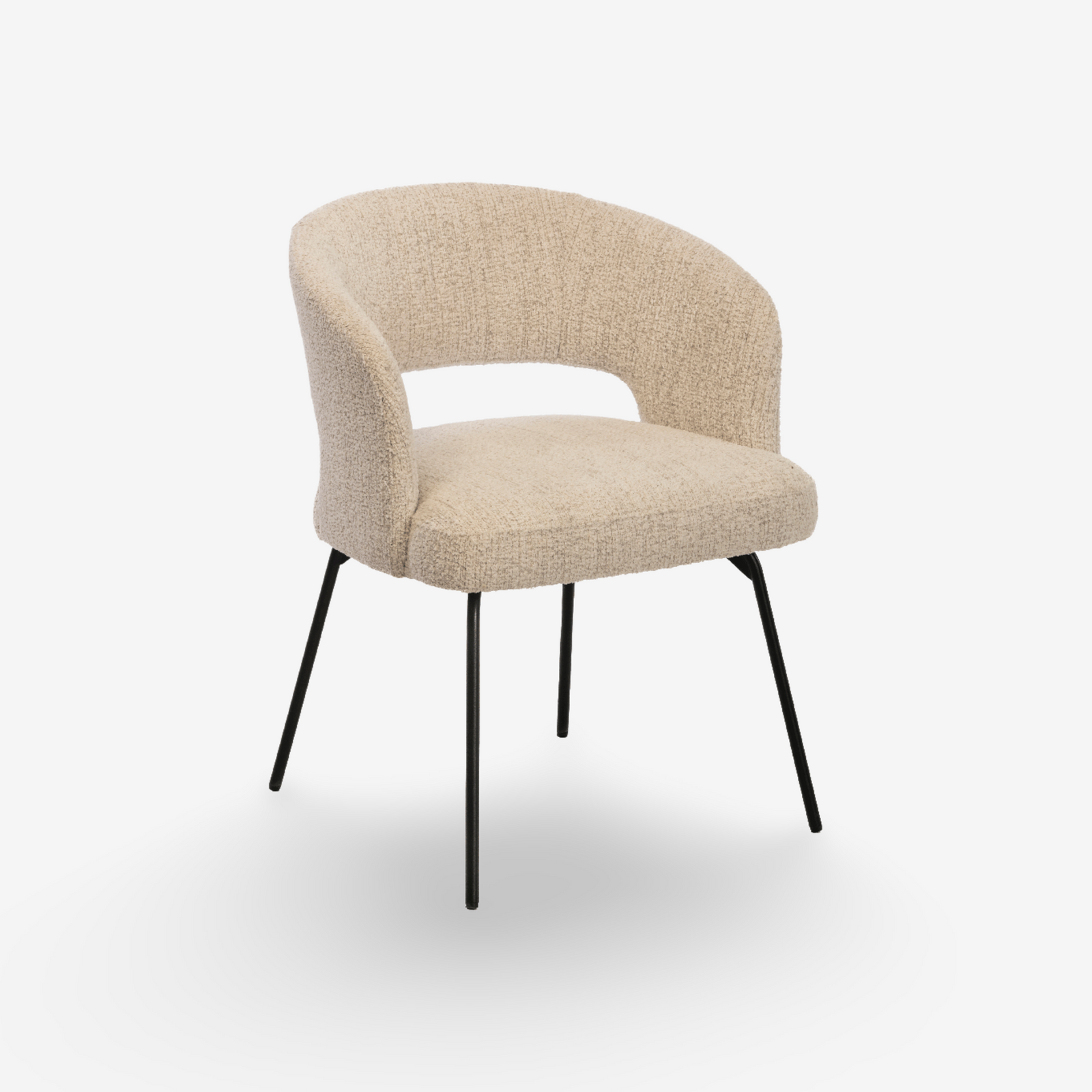 AURI | כיסא מרופד בבד אריג בשילוב רגלי מתכת - KUALA