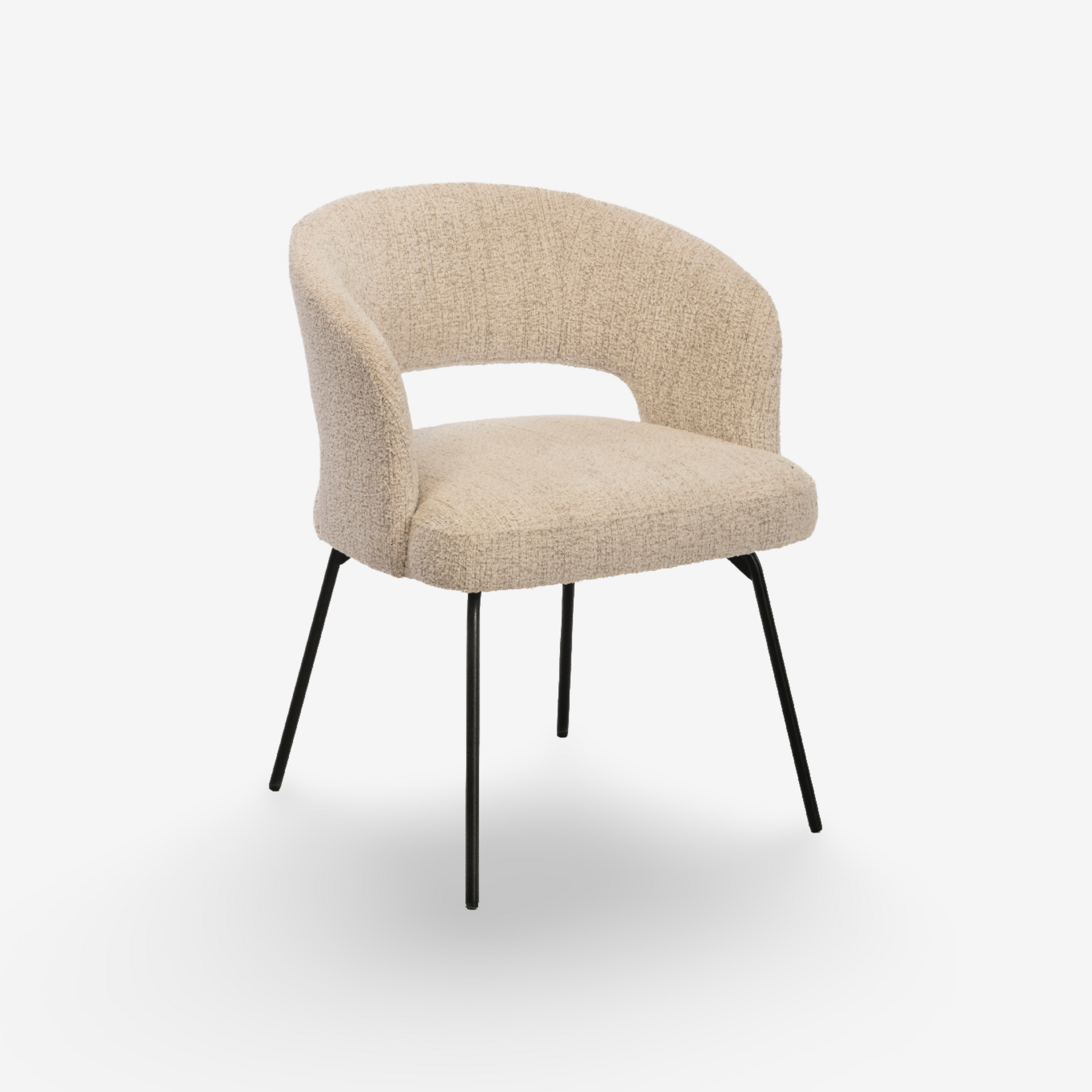 AURI | כיסא מרופד בבד אריג בשילוב רגלי מתכת - KUALA