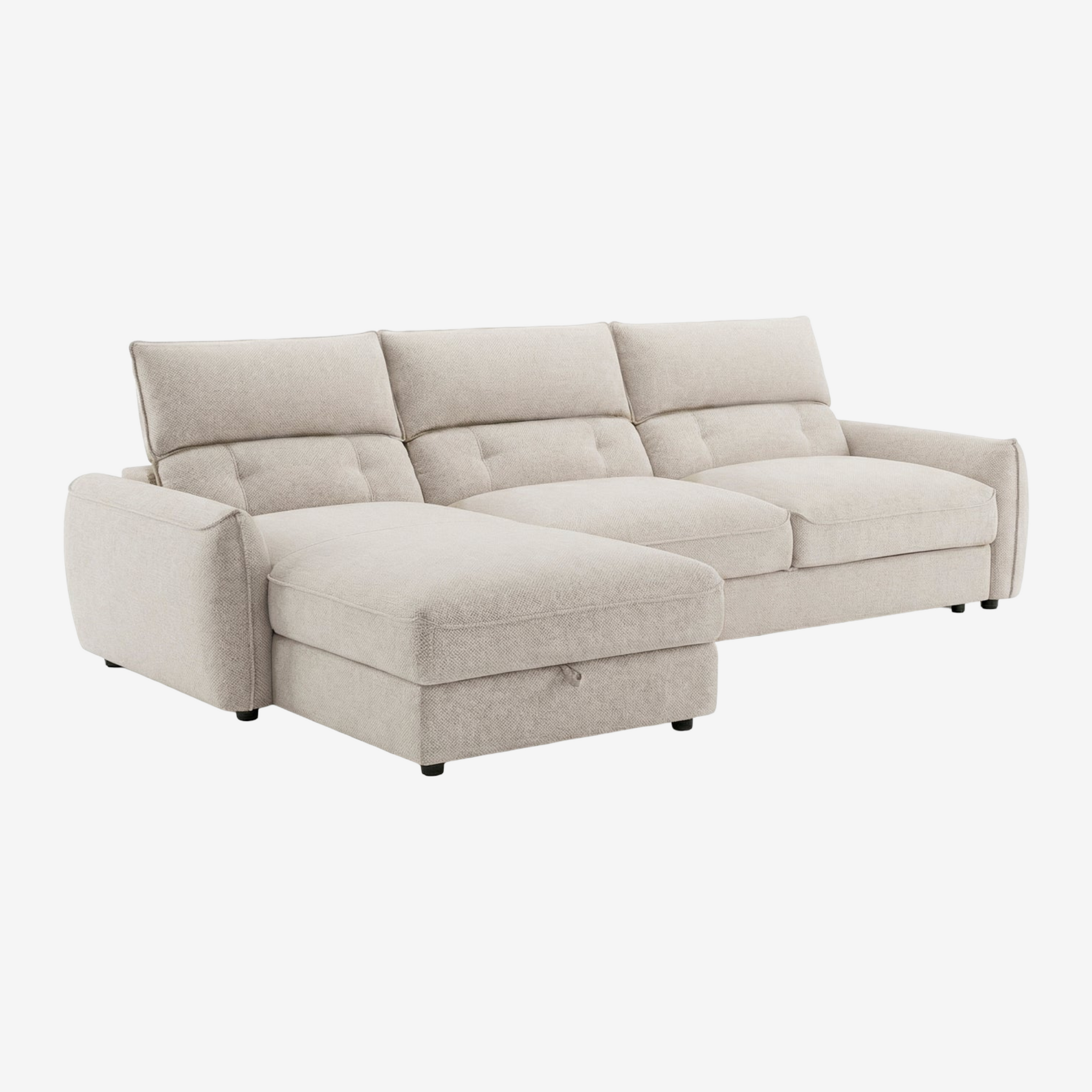 HELEN | ספת שזלונג נפתחת למיטה, מרופדת בבד אריג, 273 ס"מ - KUALA