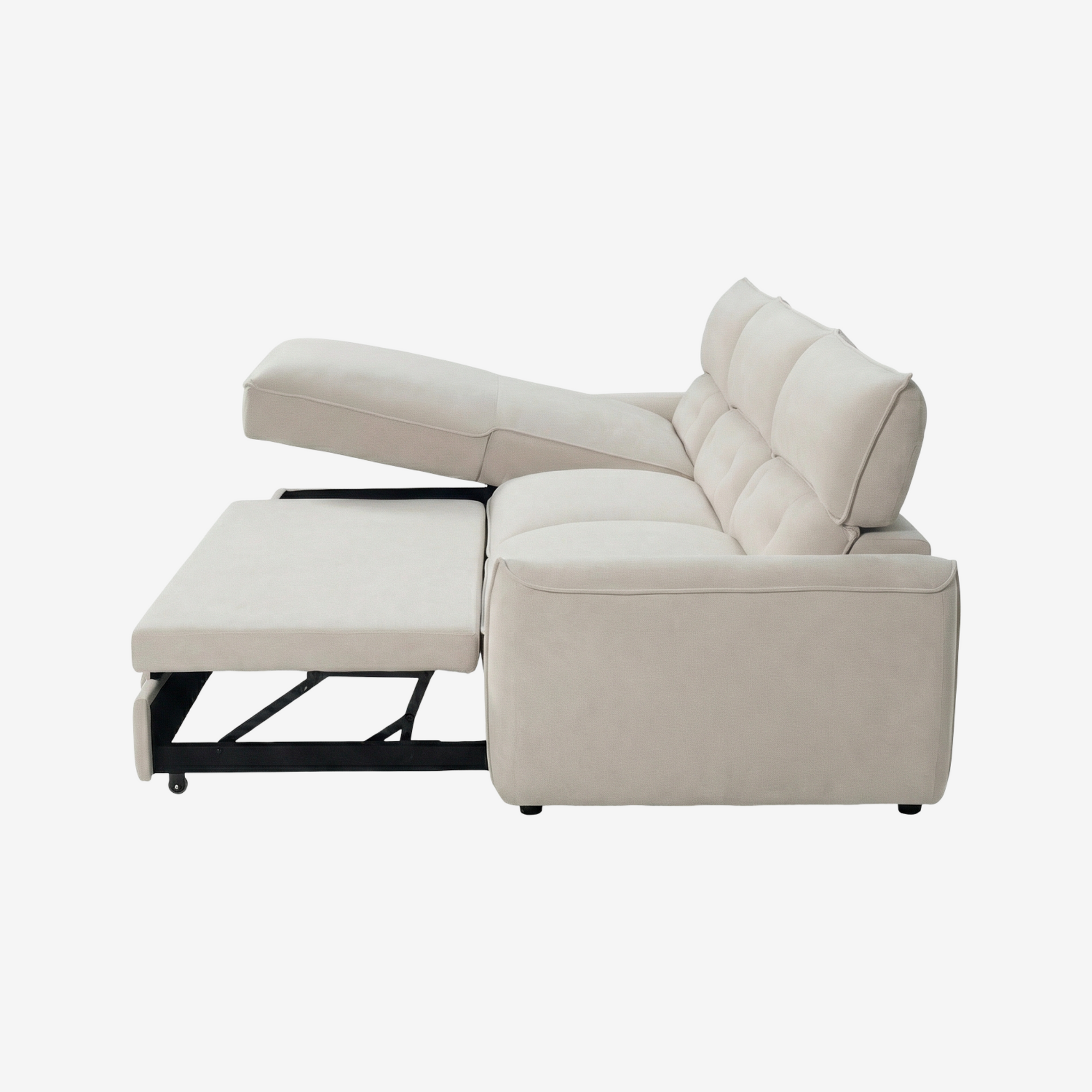 HELEN | ספת שזלונג נפתחת למיטה, מרופדת בבד אריג, 273 ס"מ - KUALA