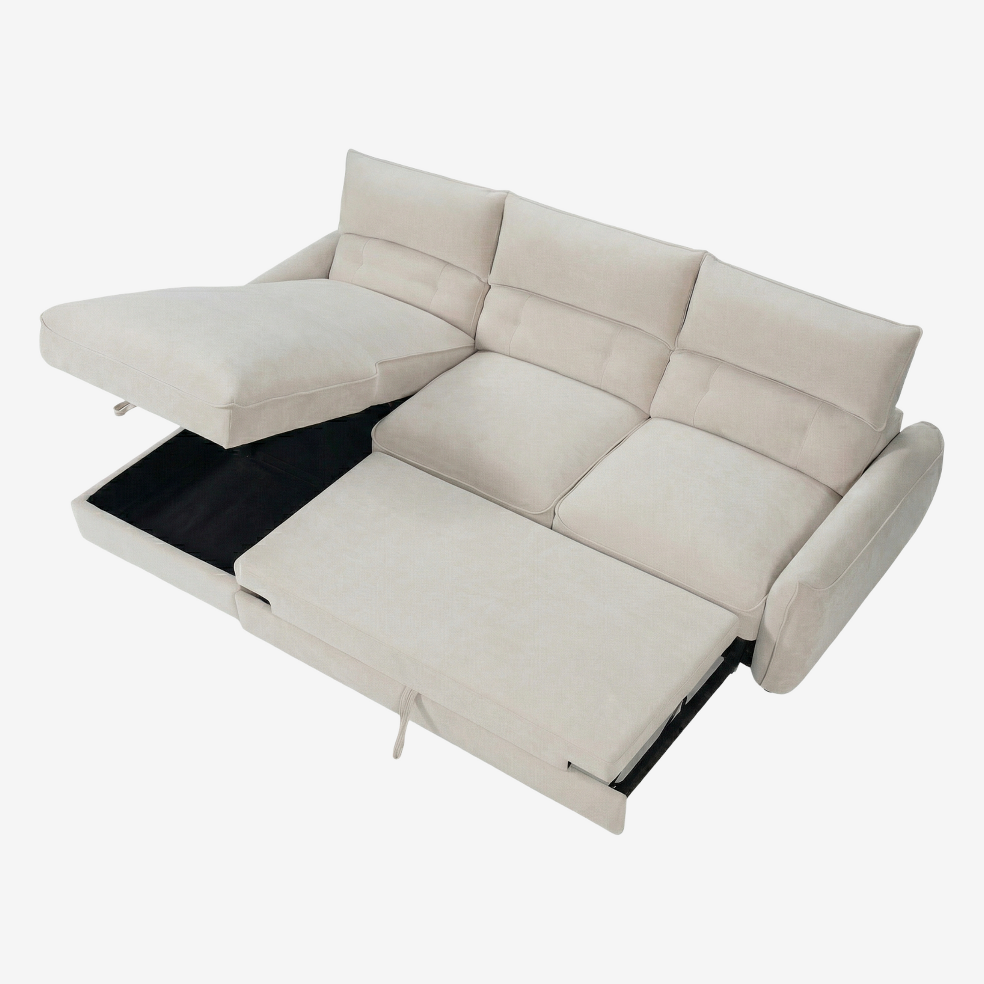 HELEN | ספת שזלונג נפתחת למיטה, מרופדת בבד אריג, 273 ס"מ - KUALA