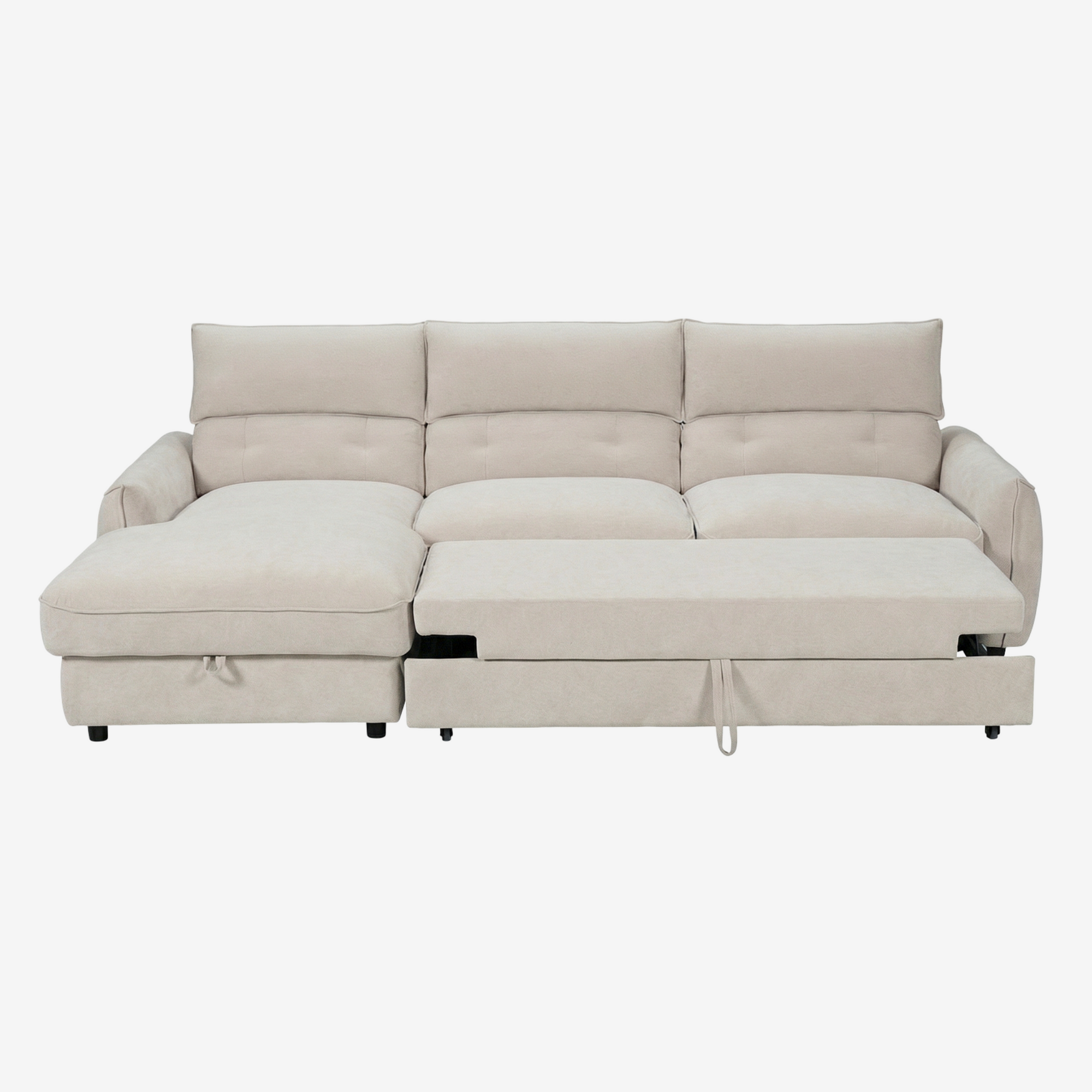 HELEN | ספת שזלונג נפתחת למיטה, מרופדת בבד אריג, 273 ס"מ - KUALA