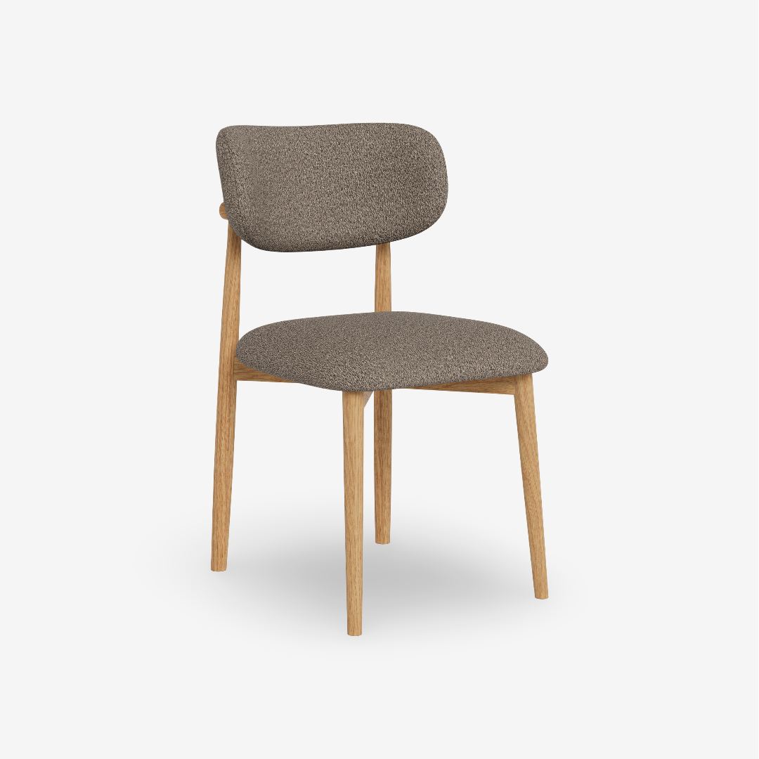 FOMATO | כיסא מרופד בבד אריג בשילוב עץ אלון - KUALA