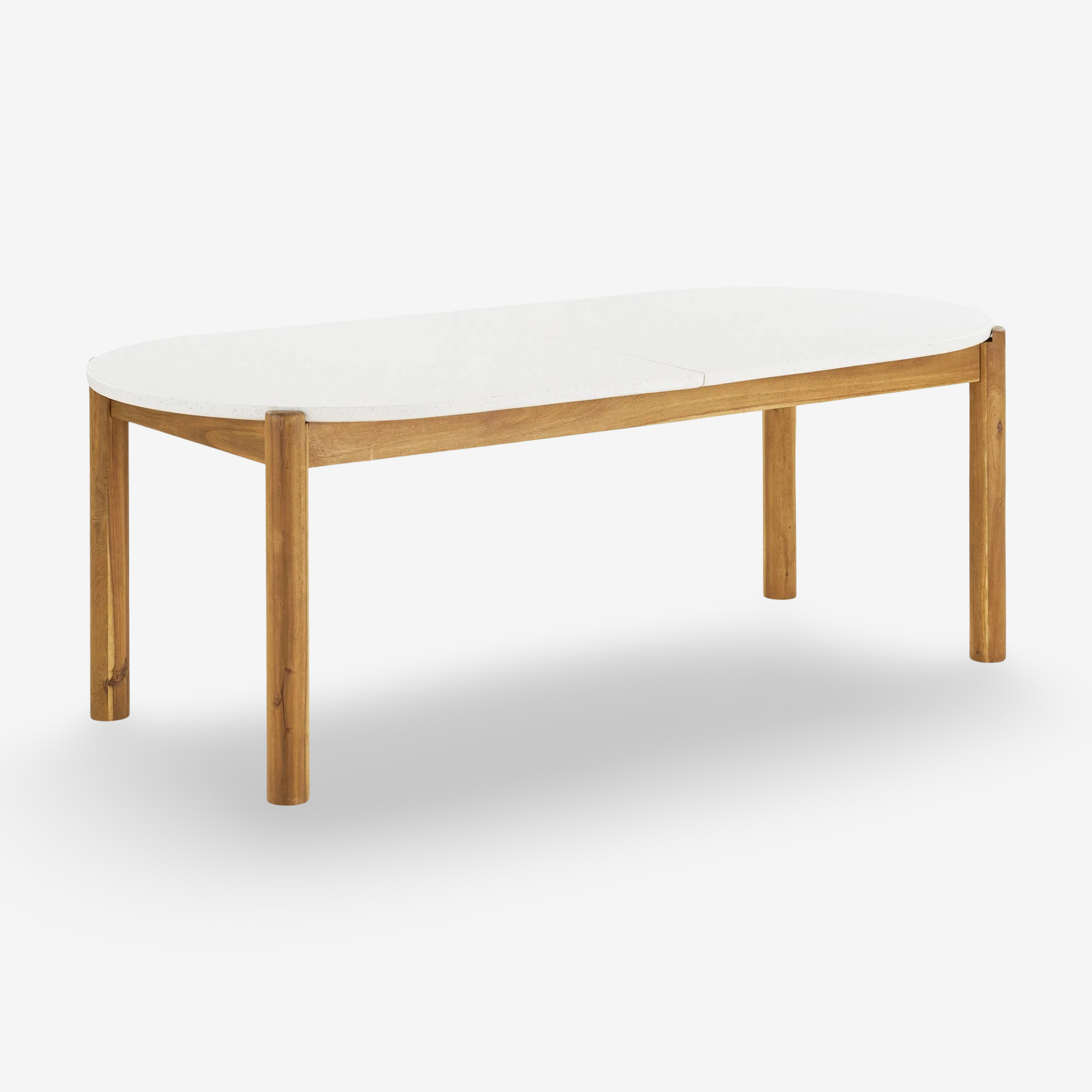 SKOR | שולחן אוכל לגינה מעץ שיטה מלא ואבן טרצו - KUALA