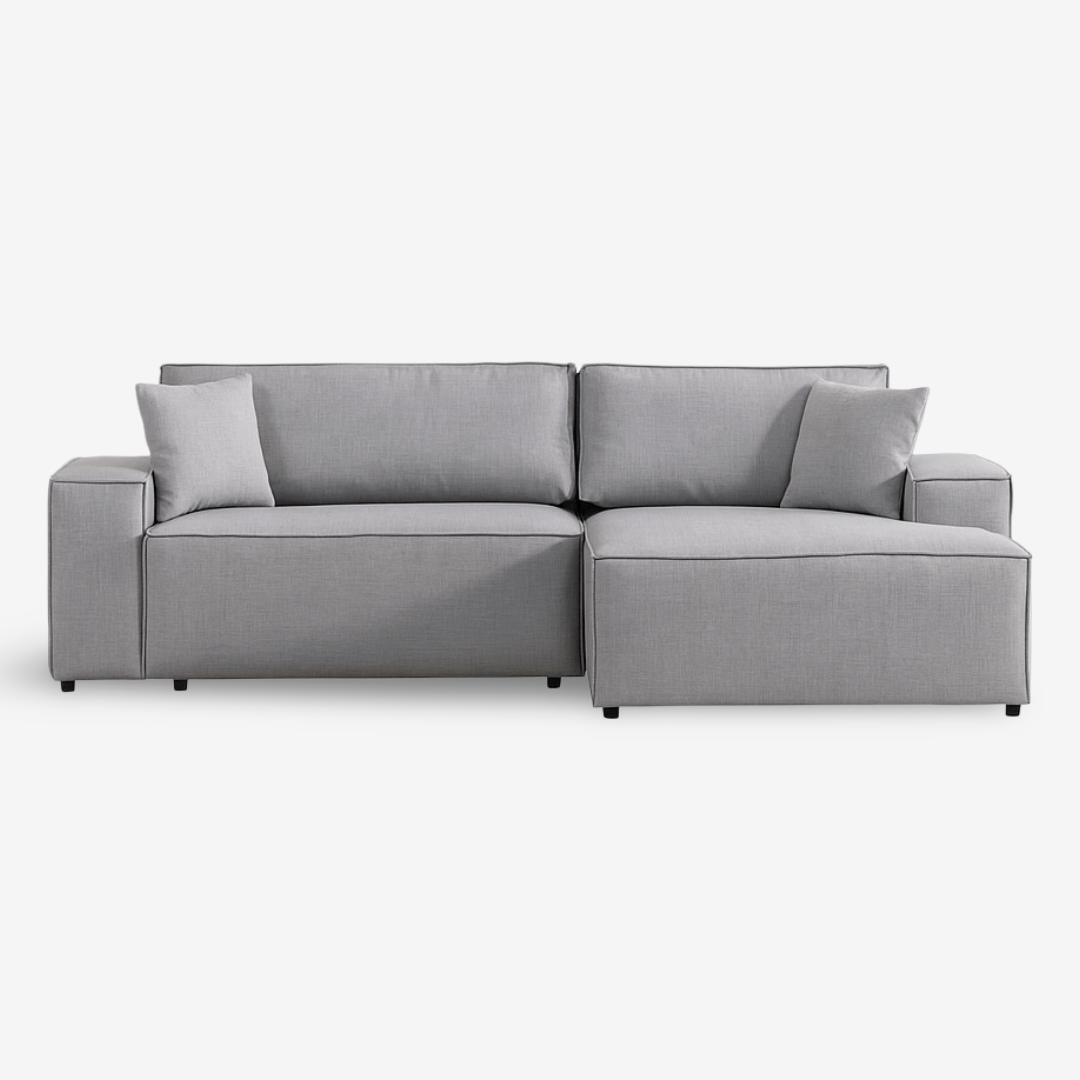 APPLE | ספת שזלונג נורדית מרופדת בבד אריג - KUALA