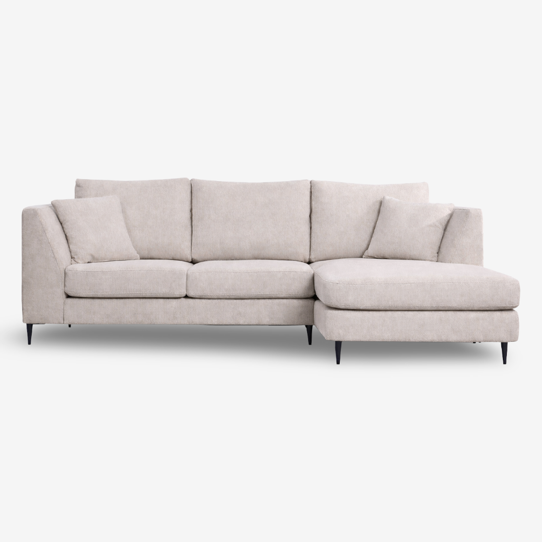 BIRK | ספה פינתית תלת מושבית מרופדת בבד אריג - KUALA