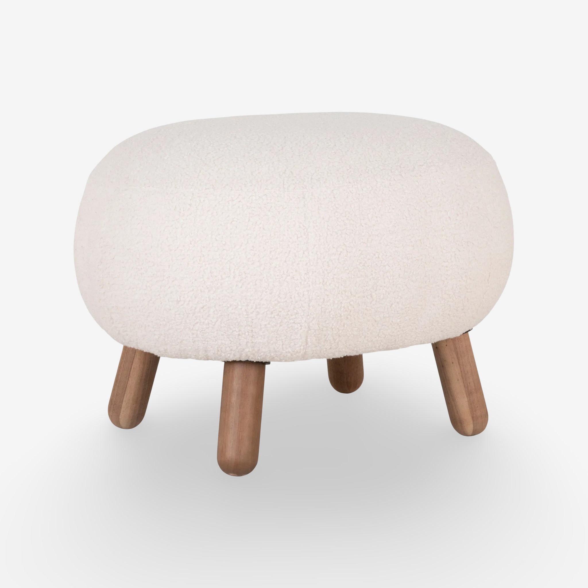 LITN | הדום מרופד בבד בוקלה, בשילוב רגלי עץ מלא - KUALA