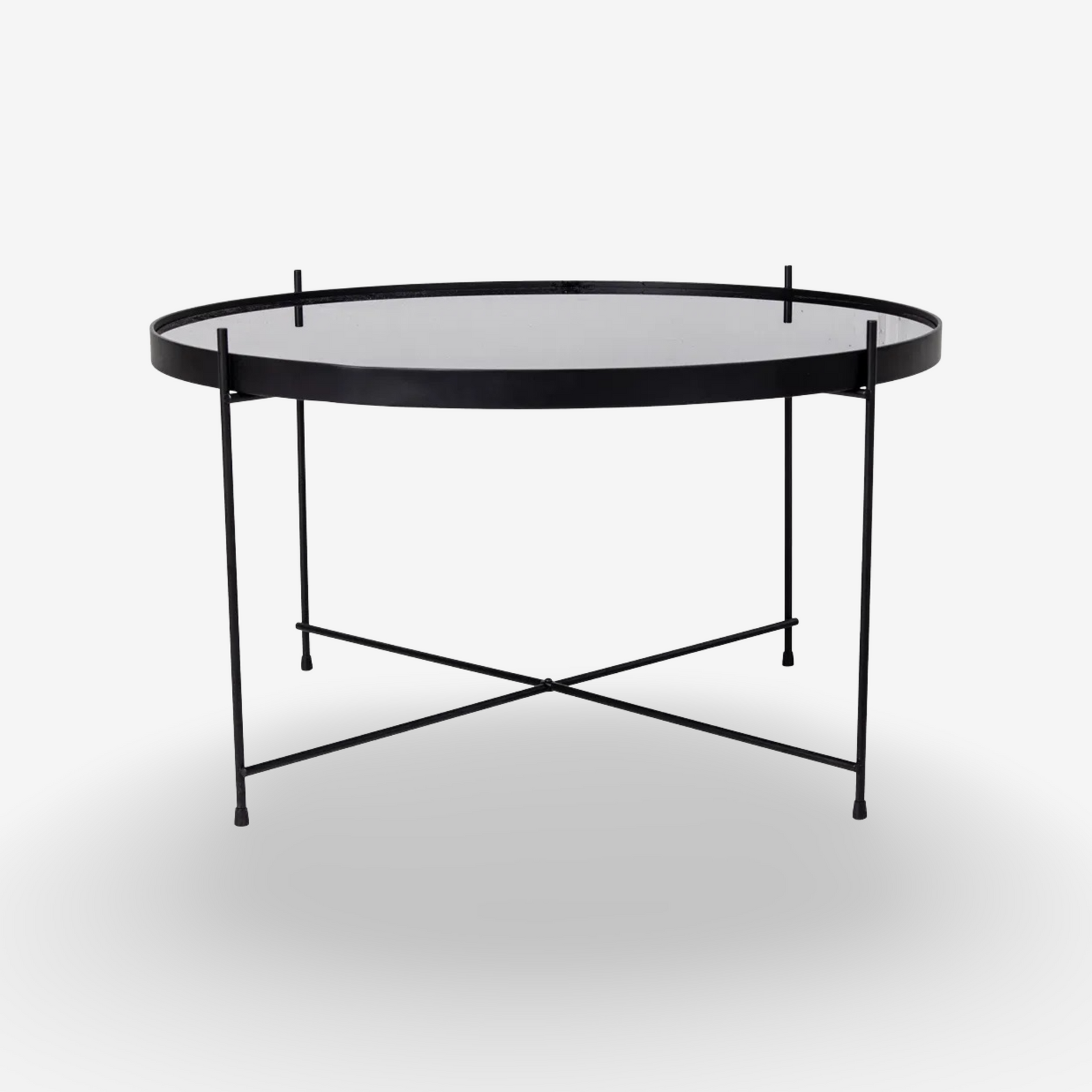 NORDIN | שולחן סלון עגול ממתכת וזכוכית, קוטר 70 ס"מ - KUALA