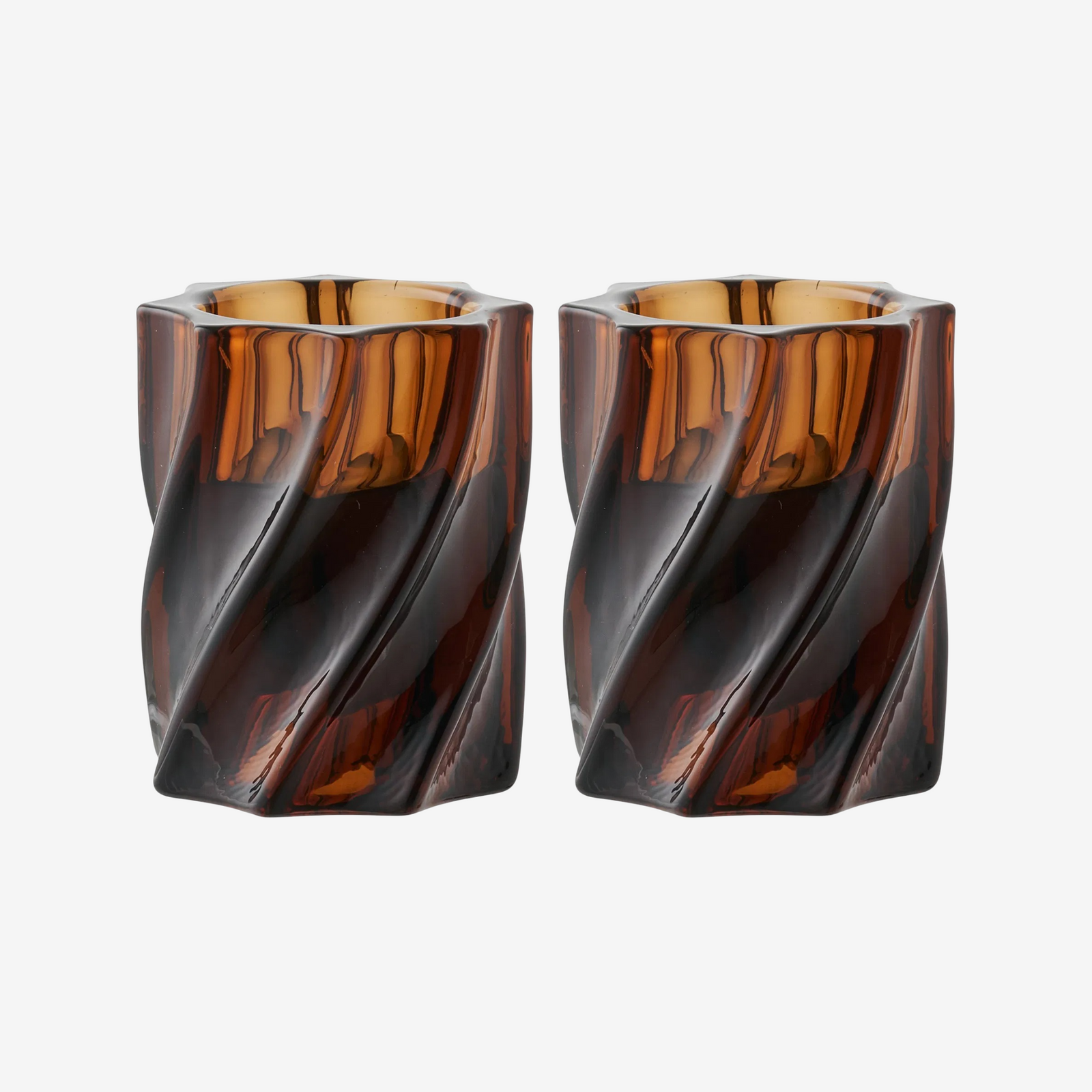 PLEN | סט פמוטי זכוכית בגוון חום מעושן - KUALA