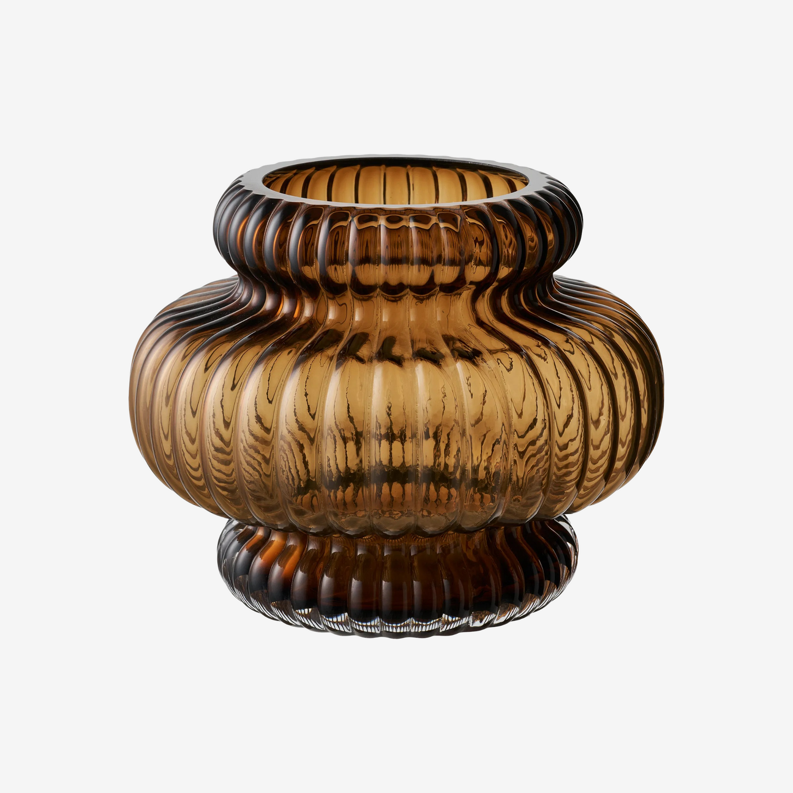 FOLEN | אגרטל מזכוכית בגוון חום מעושן - KUALA