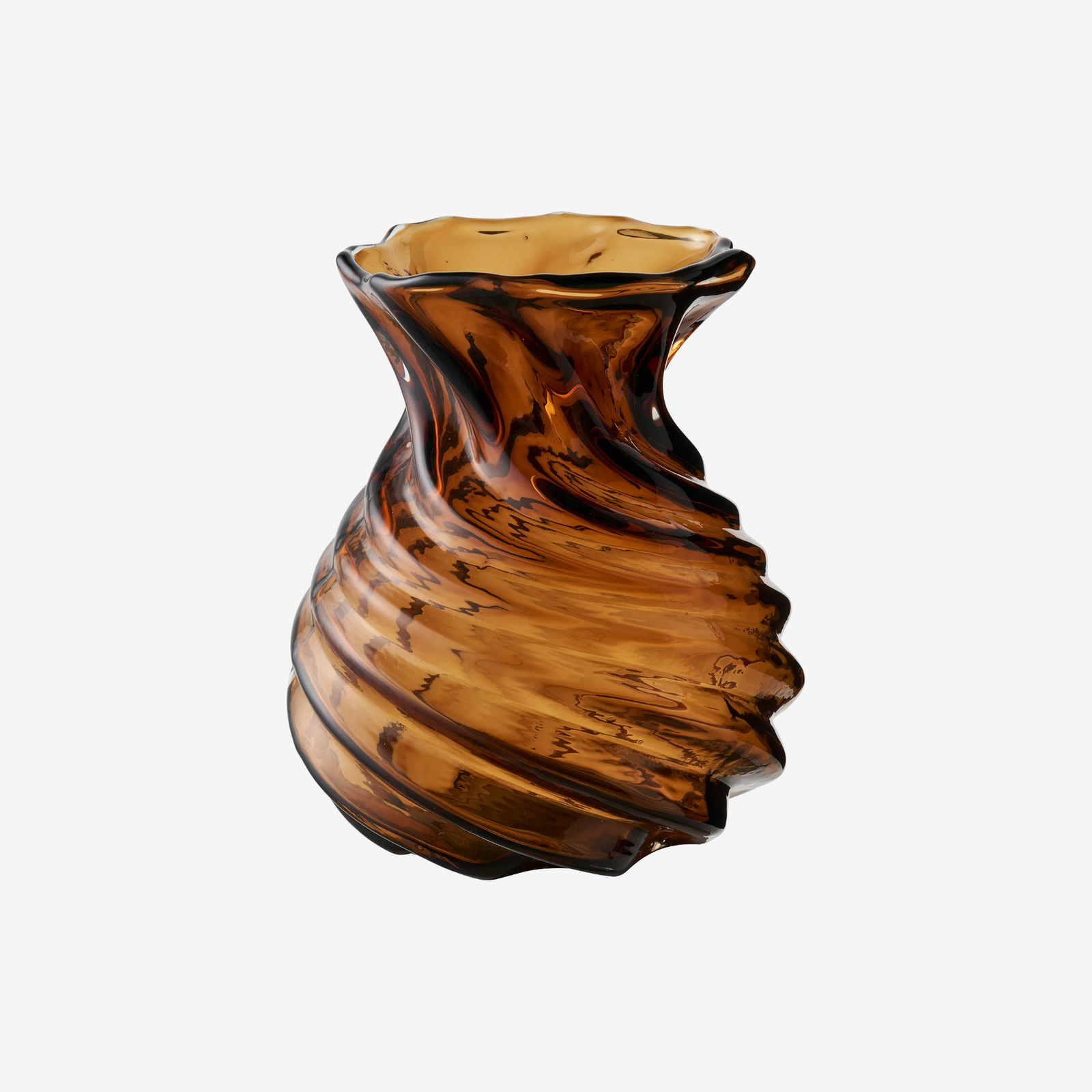 FOLI | אגרטל מזכוכית בגוון חום מעושן - KUALA