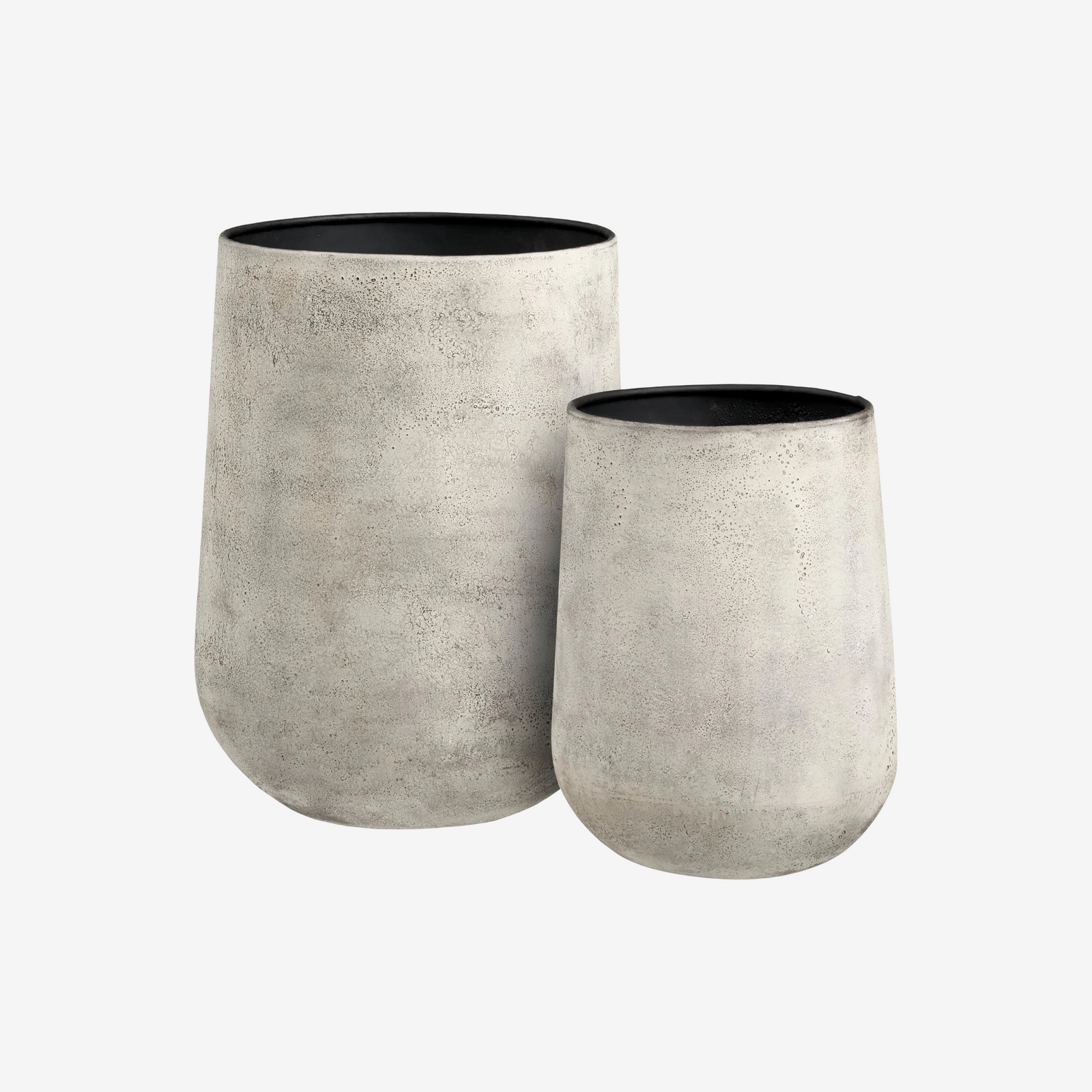 ZERI | 'זוג עציצים דקורטיביים ממתכת בגוון בז - KUALA