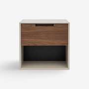 KLEE NIGHTSTAND | שידת לילה מעץ 55/40 ס"מ, עם מגירה ומדף פתוח