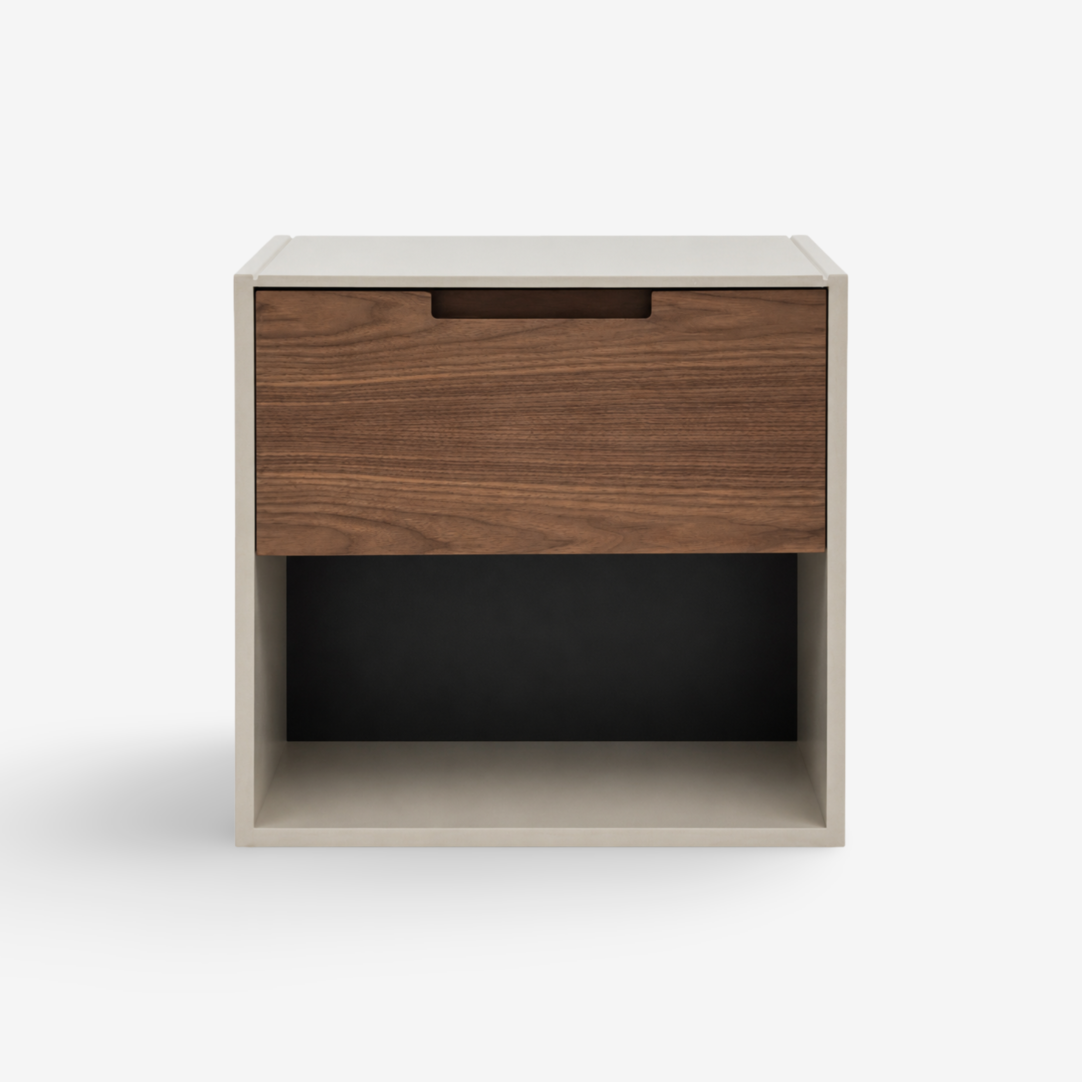 KLEE NIGHTSTAND | שידת לילה מעץ 55/40 ס"מ, עם מגירה ומדף פתוח