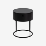 NIBE | שידת לילה מעץ ומתכת קוטר 41 ס"מ, עם מגירה