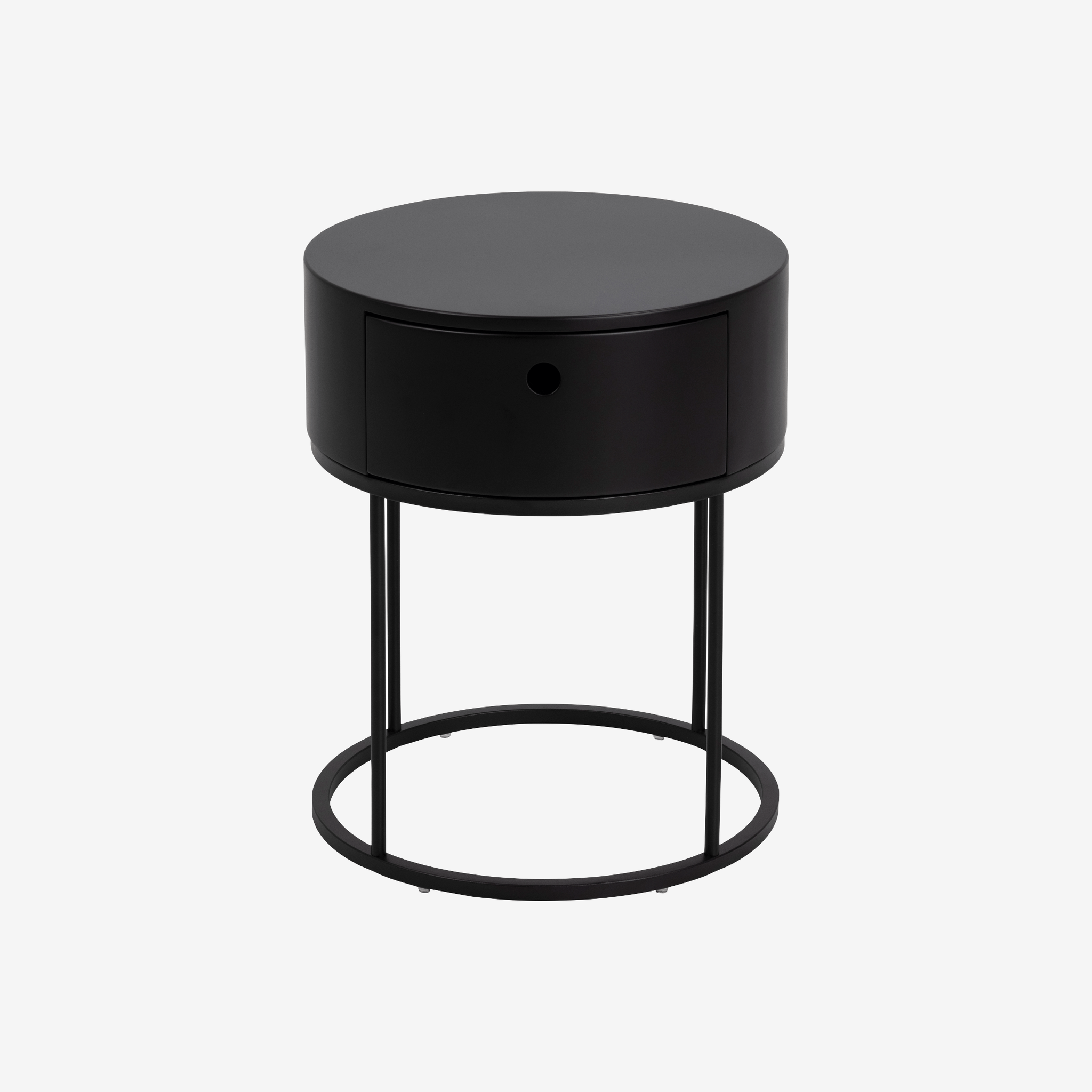 HAPTOL | שידת לילה מעץ ומתכת קוטר 41 ס"מ, עם מגירה