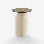 KOVA | שולחן צד עגול ממתכת וזכוכית, קוטר 40 ס"מ - KUALA