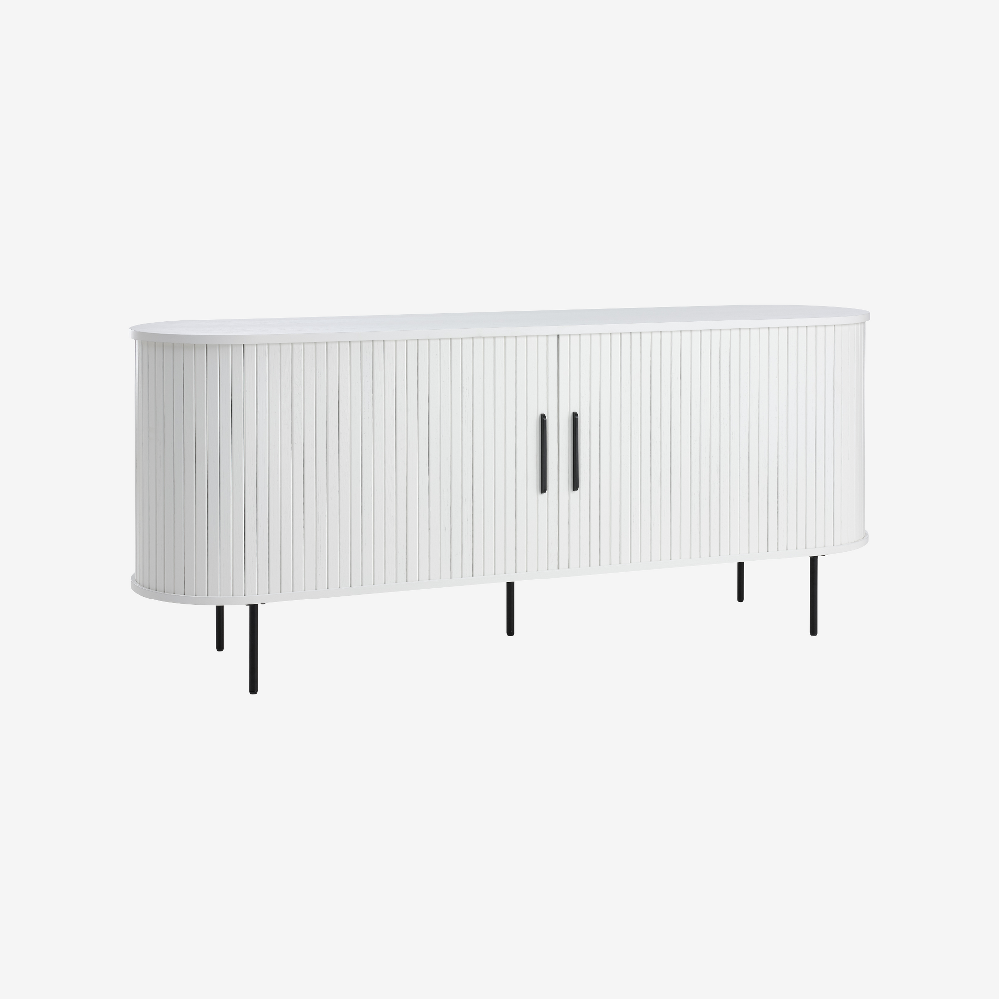 BAHAR | שידת אחסון מעץ ומתכת, עם מדפים סגורים