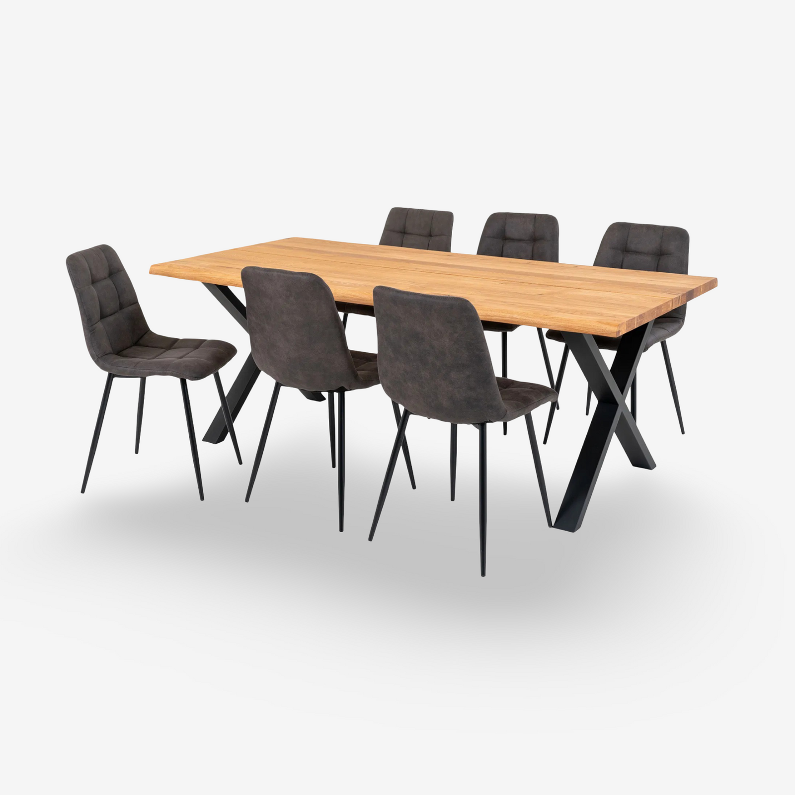 BARISU | שולחן אוכל מלבני 200/95 ס"מ, עד 8 סועדים עם 6 כסאות - KUALA