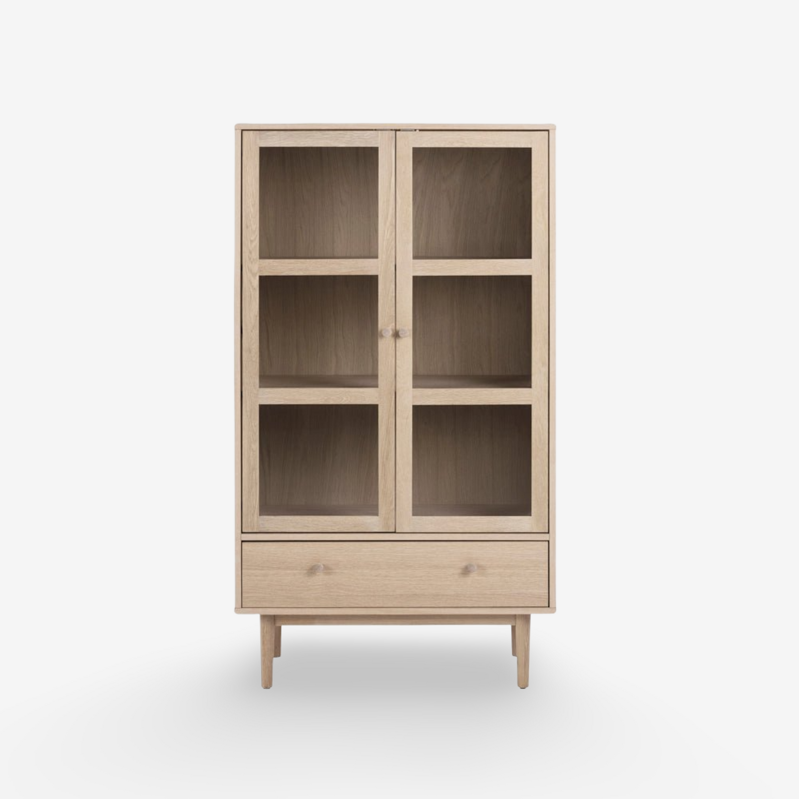 RINTARO | שידת אחסון נורדית מעץ בשילוב זכוכית - KUALA