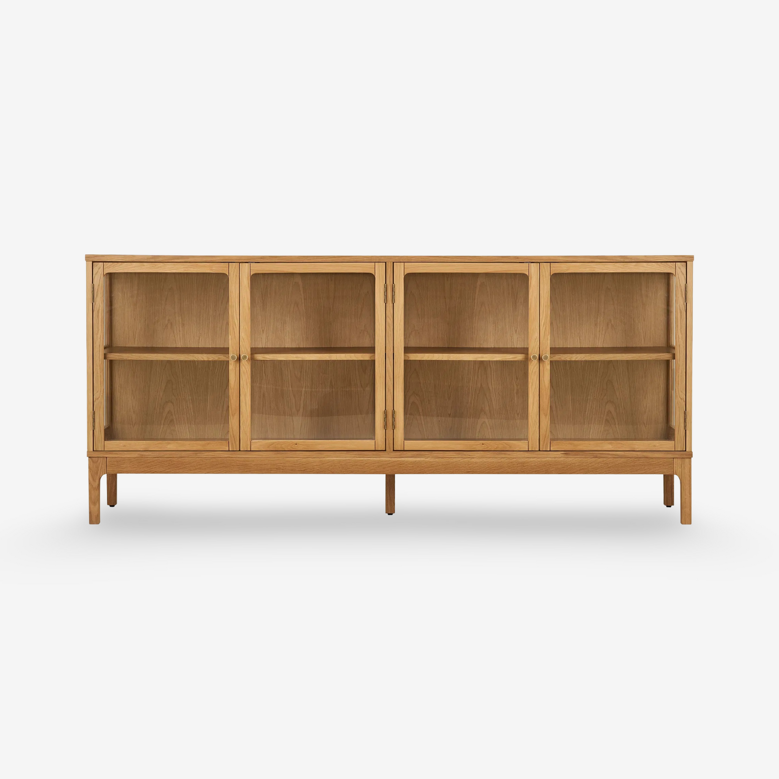 SYLA | שידת אחסון מעץ וזכוכית, עם 4 דלתות - KUALA