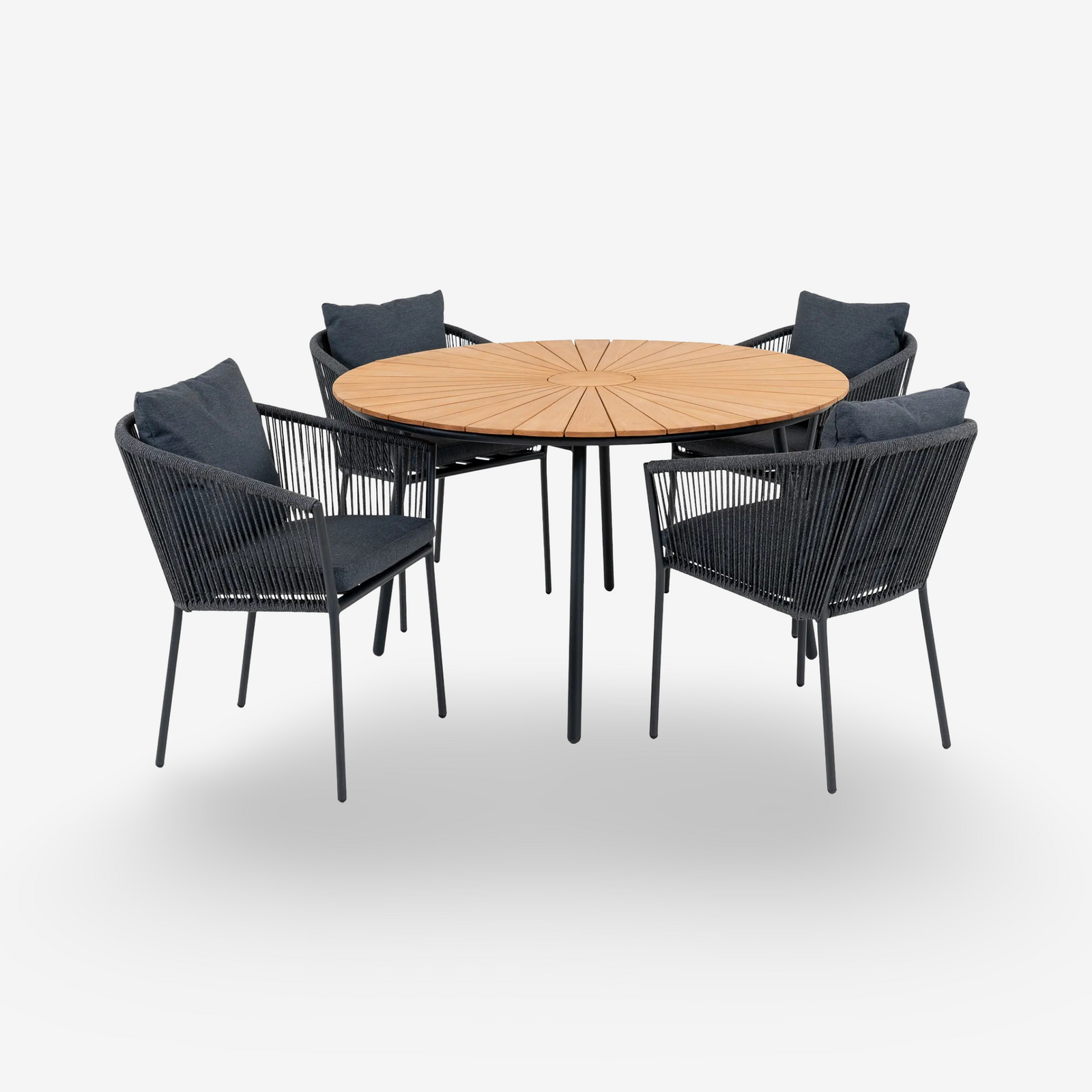 OVI | סט שולחן וארבעה כיסאות אוכל לחוץ, קוטר 130 ס"מ - KUALA