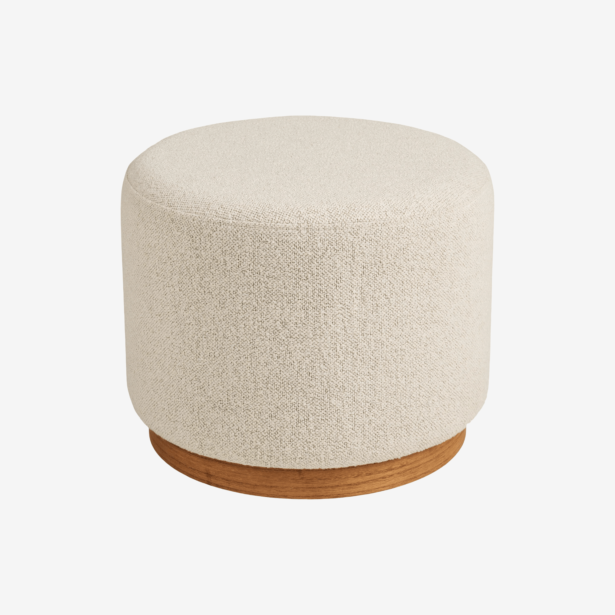 BESEMI | הדום עגול מרופד בבד בוקלה בגוון חול - KUALA