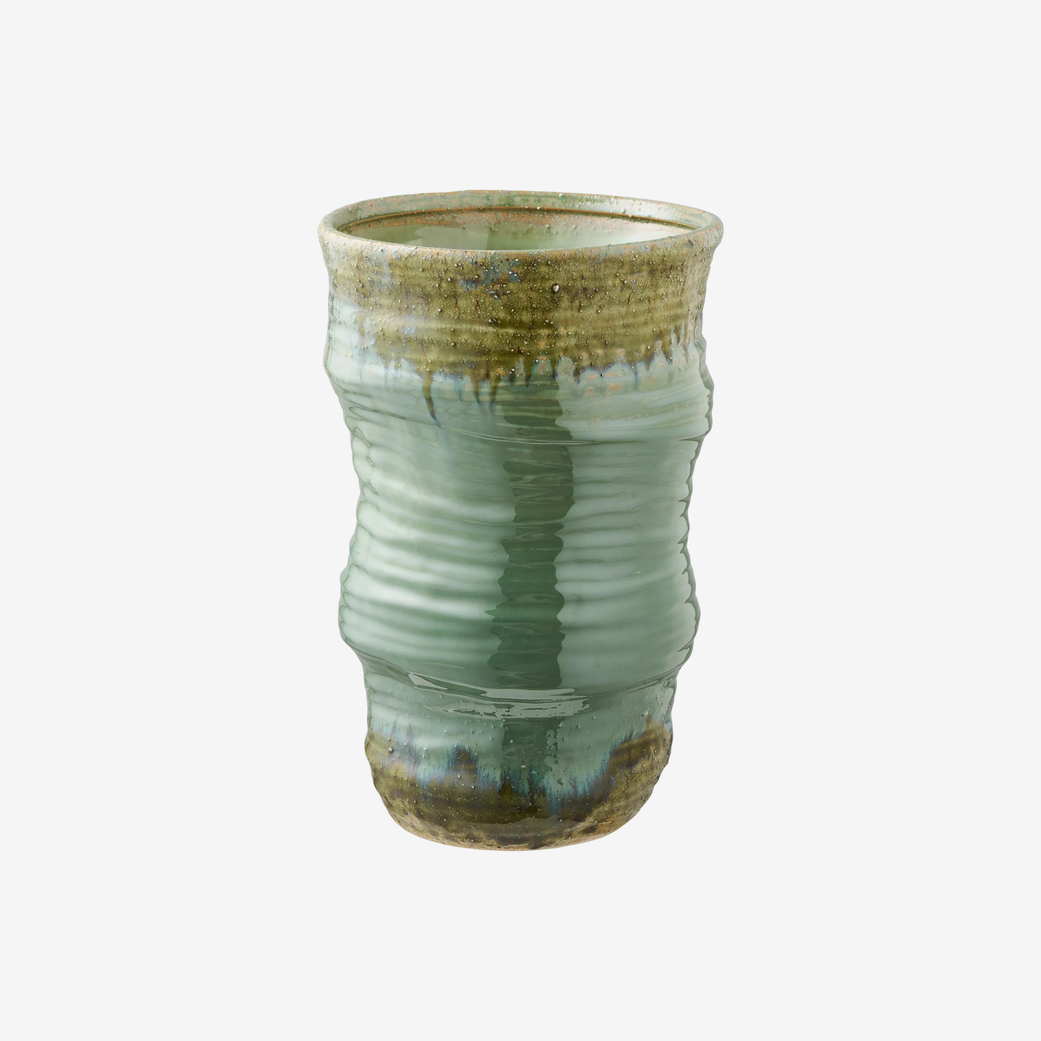 BJOVA | אגרטל קרמיקה בגווני ירוק - KUALA