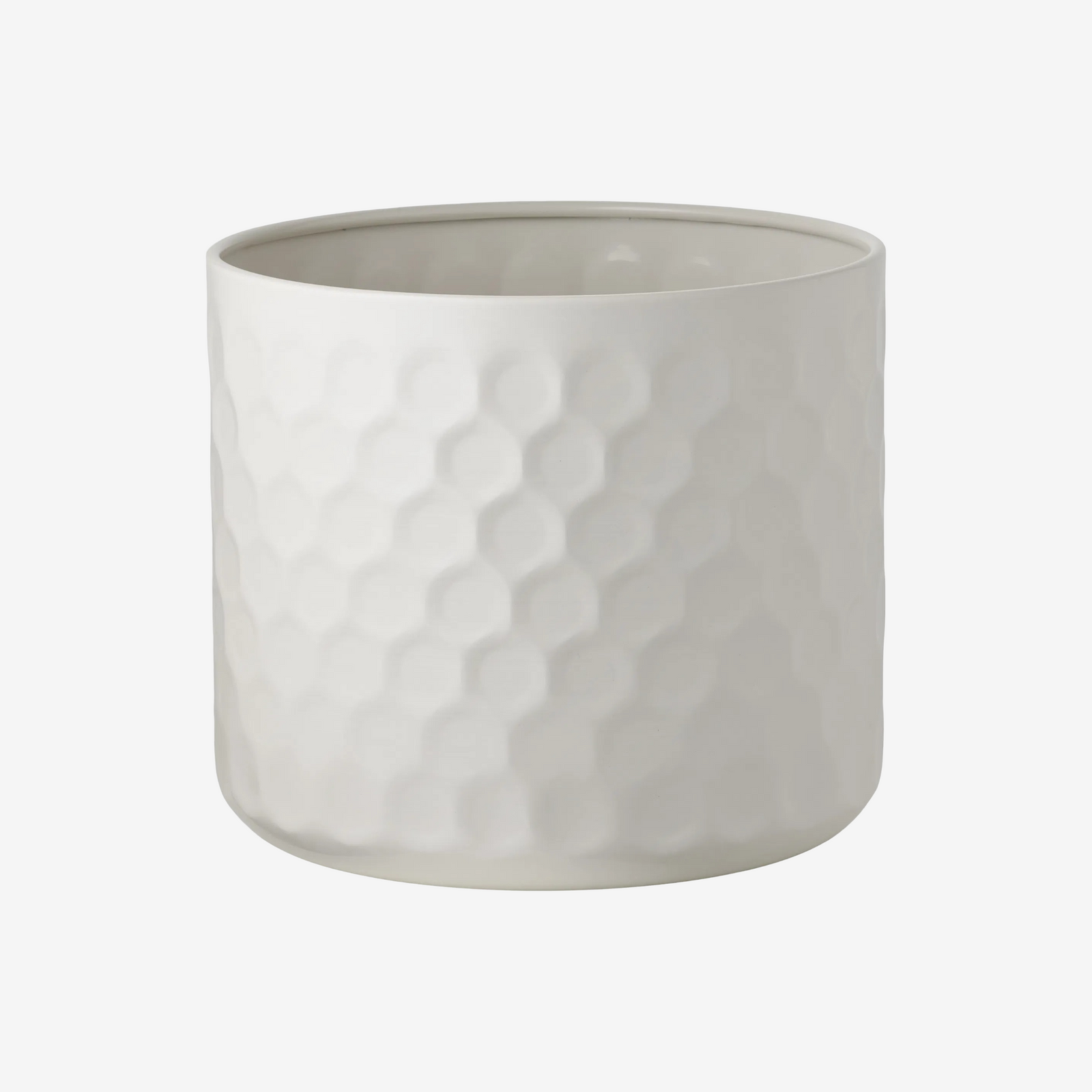 WIKN | עציץ ממתכת עם טקסטורה בגוון לבן - KUALA